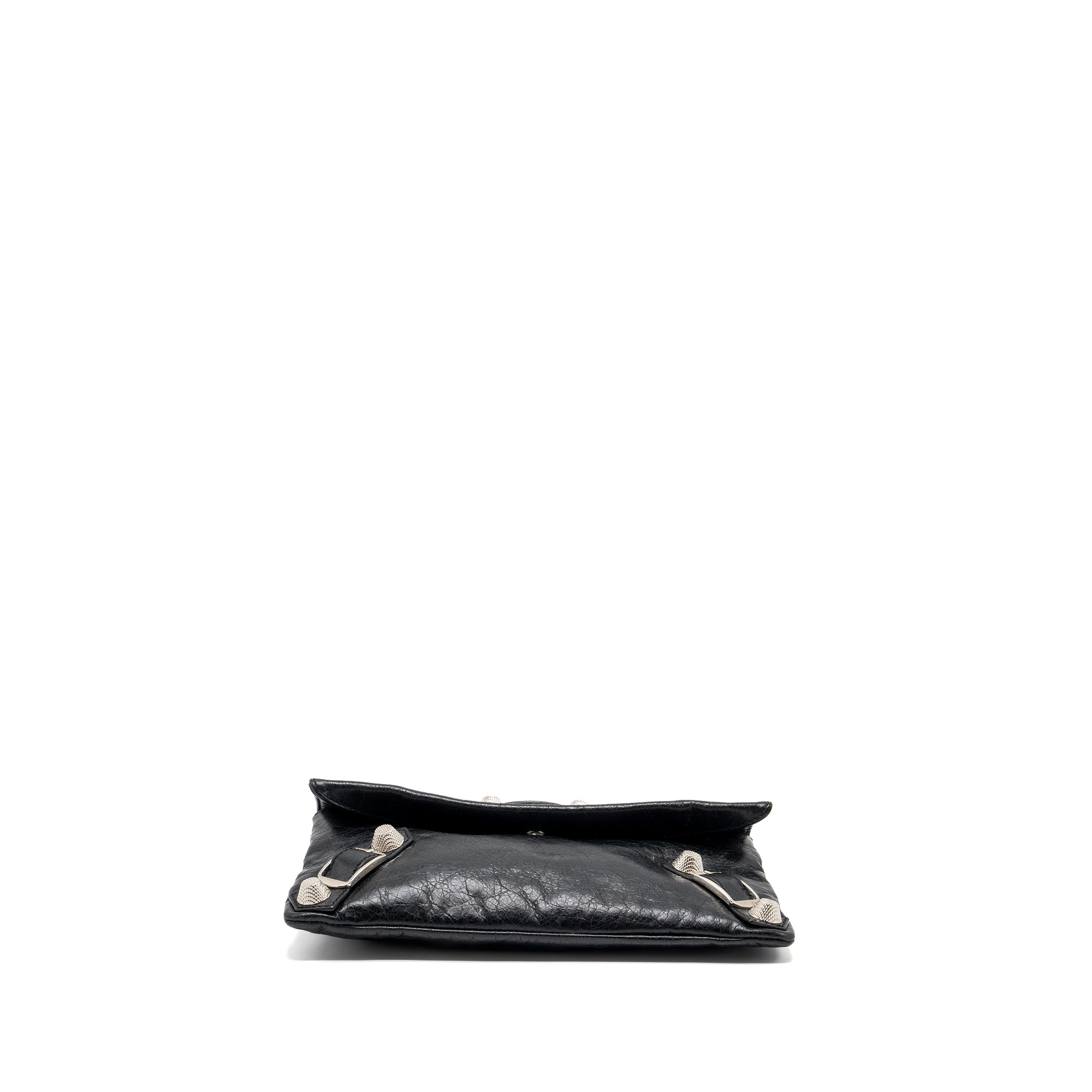 BALECIAGA CITY FOLD CLUTCH LEATHER BLACK SHW