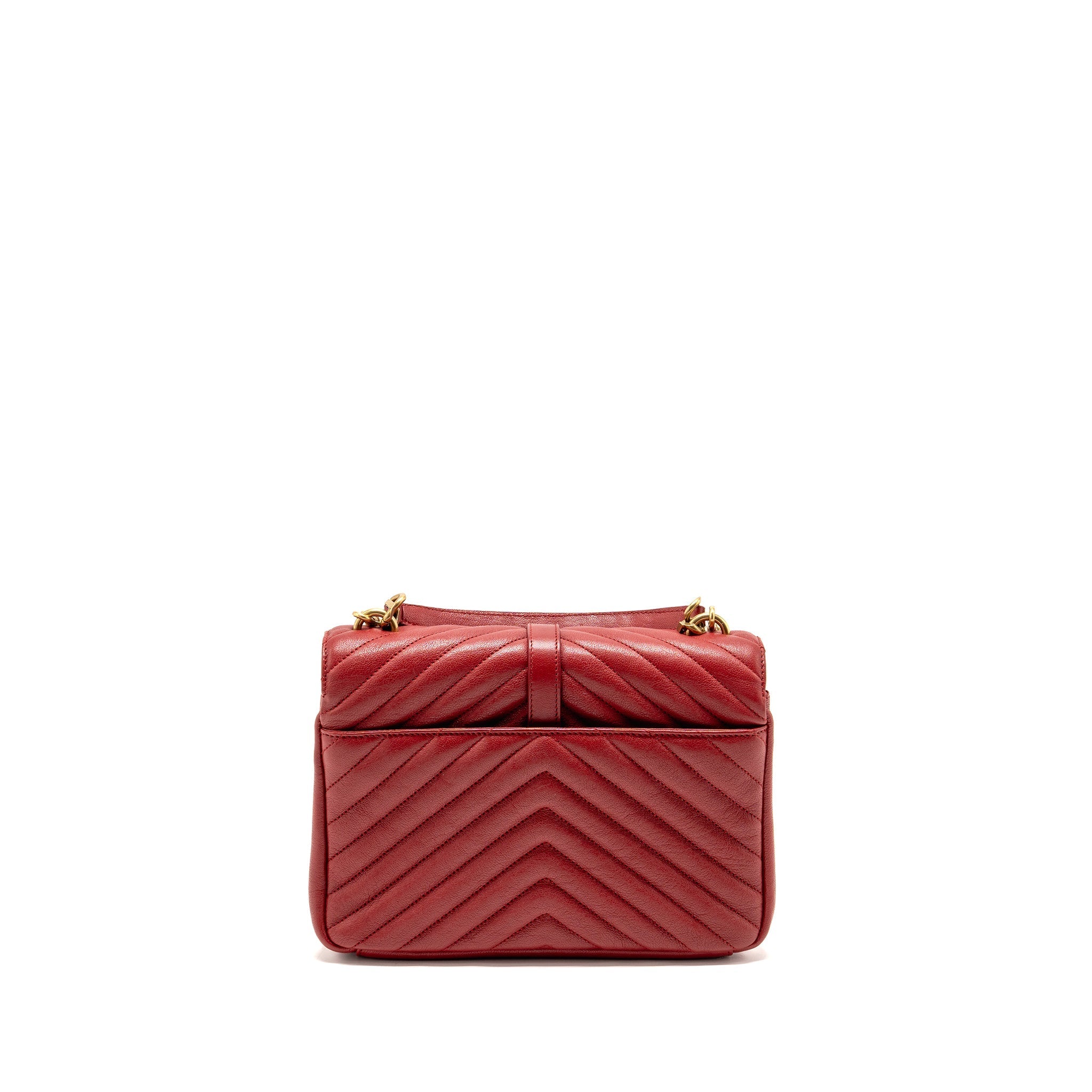 SAINT LAURENT/YSL MEDIUM ENVELOPE BAG LEATHER RED GHW