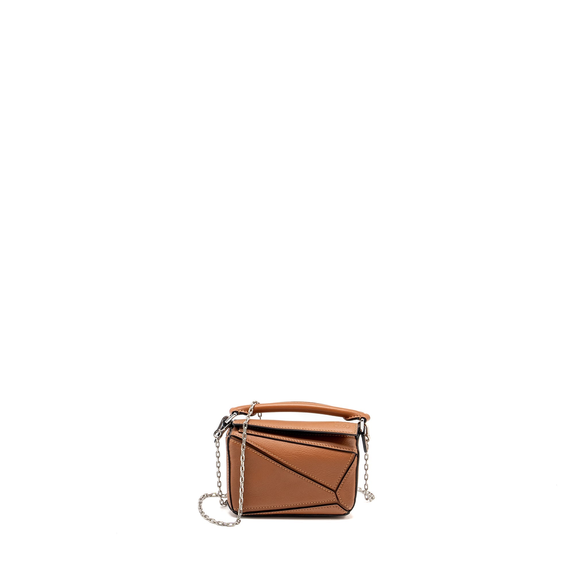 LOEWE NANO PUZZLE BAG CALFSKIN BROWN SHW