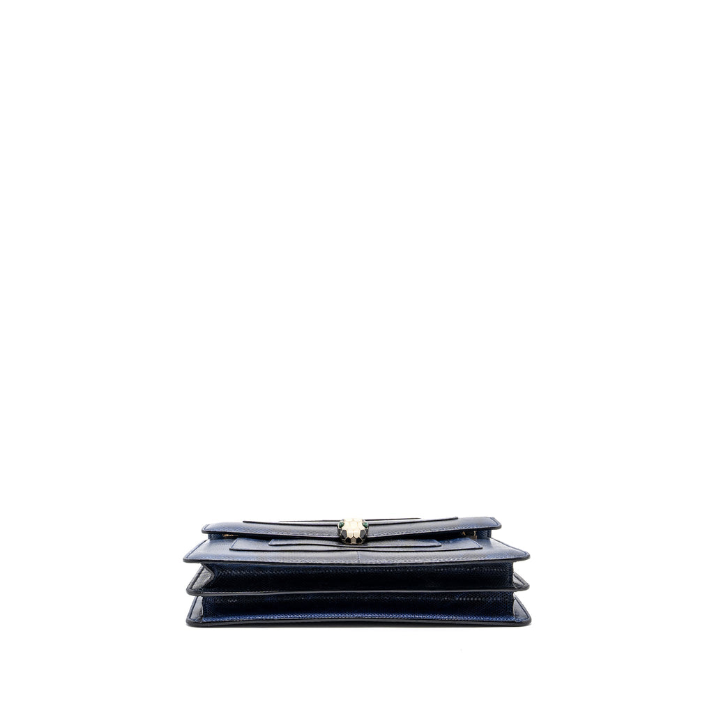 BVLGARI SERPENTI SHOULDER BAG KARUNG SKIN DARK BLUE LGHW