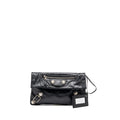 BALECIAGA CITY FOLD CLUTCH LEATHER BLACK SHW