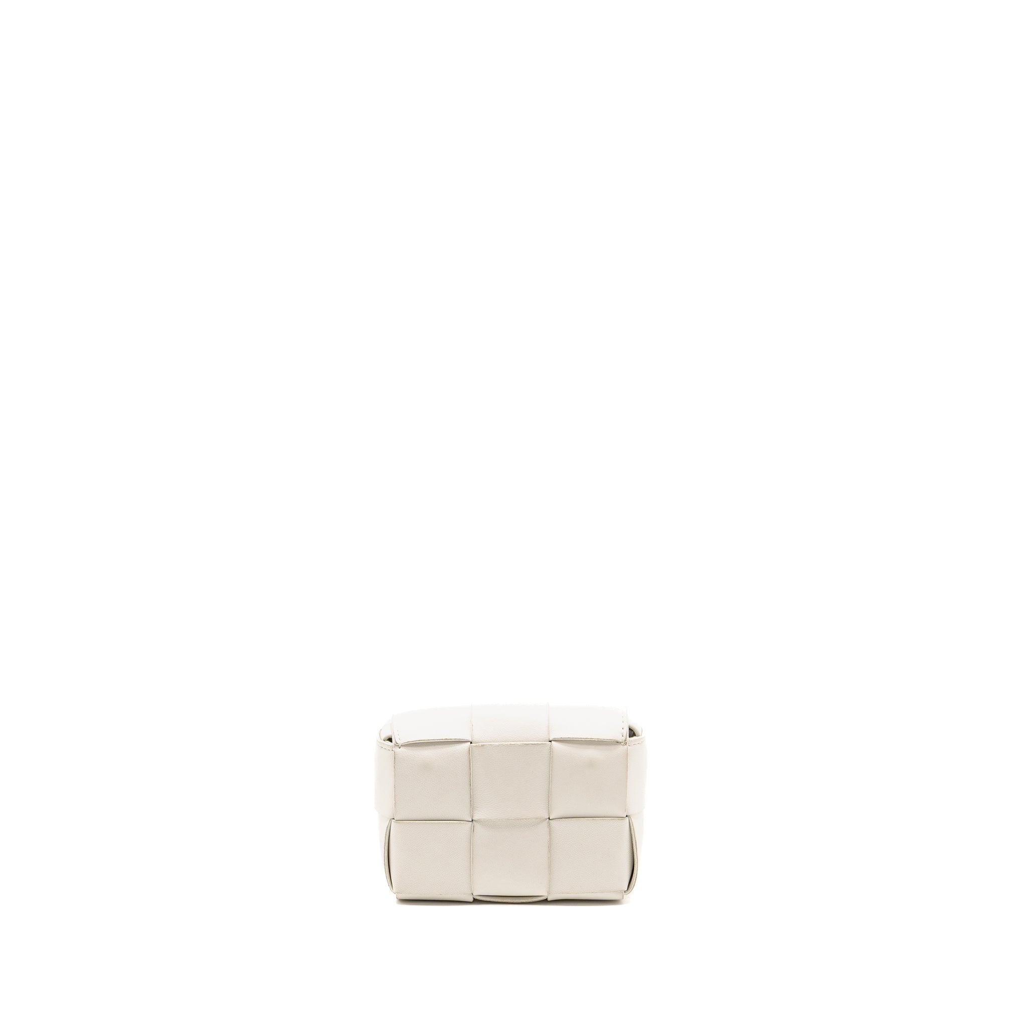 BOTTEGA VENETA INTRECCIO CASSETTE MINI BAG LAMBSKIN WHITE