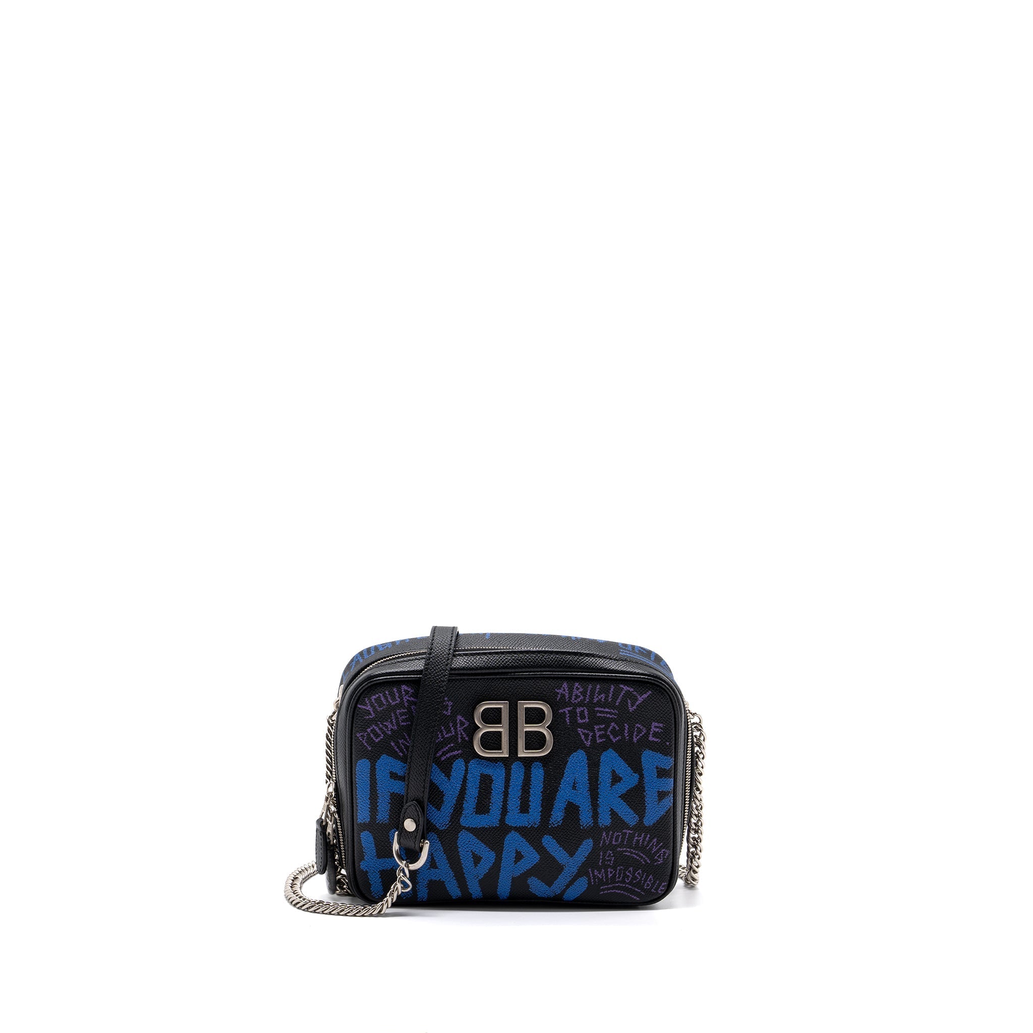 BALENCIAGA BB CAMERA BAG LEATHER BLACK/MULTICOLOUR SHW