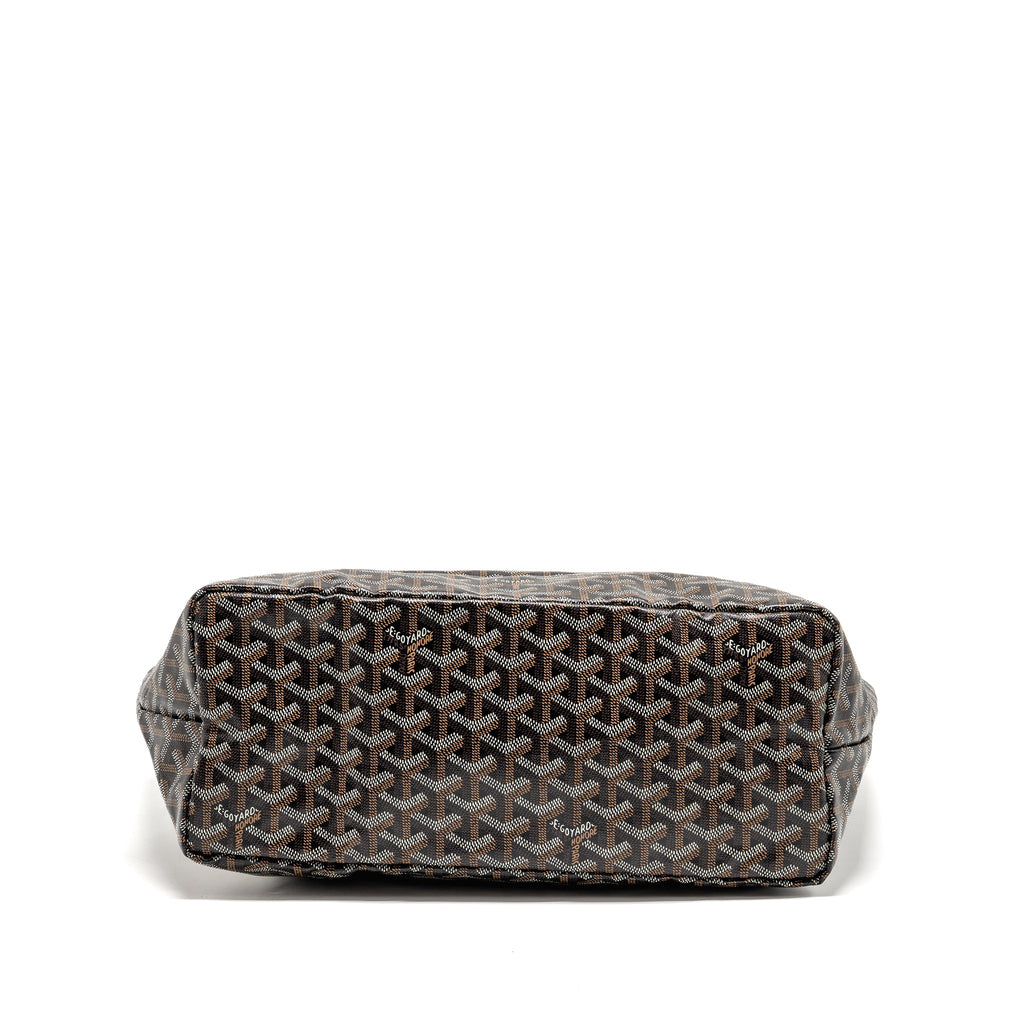 GOYARD SAINT LOUIS PM TOTE GOYARDINE CANVAS/CALFSKIN BLACK SHW