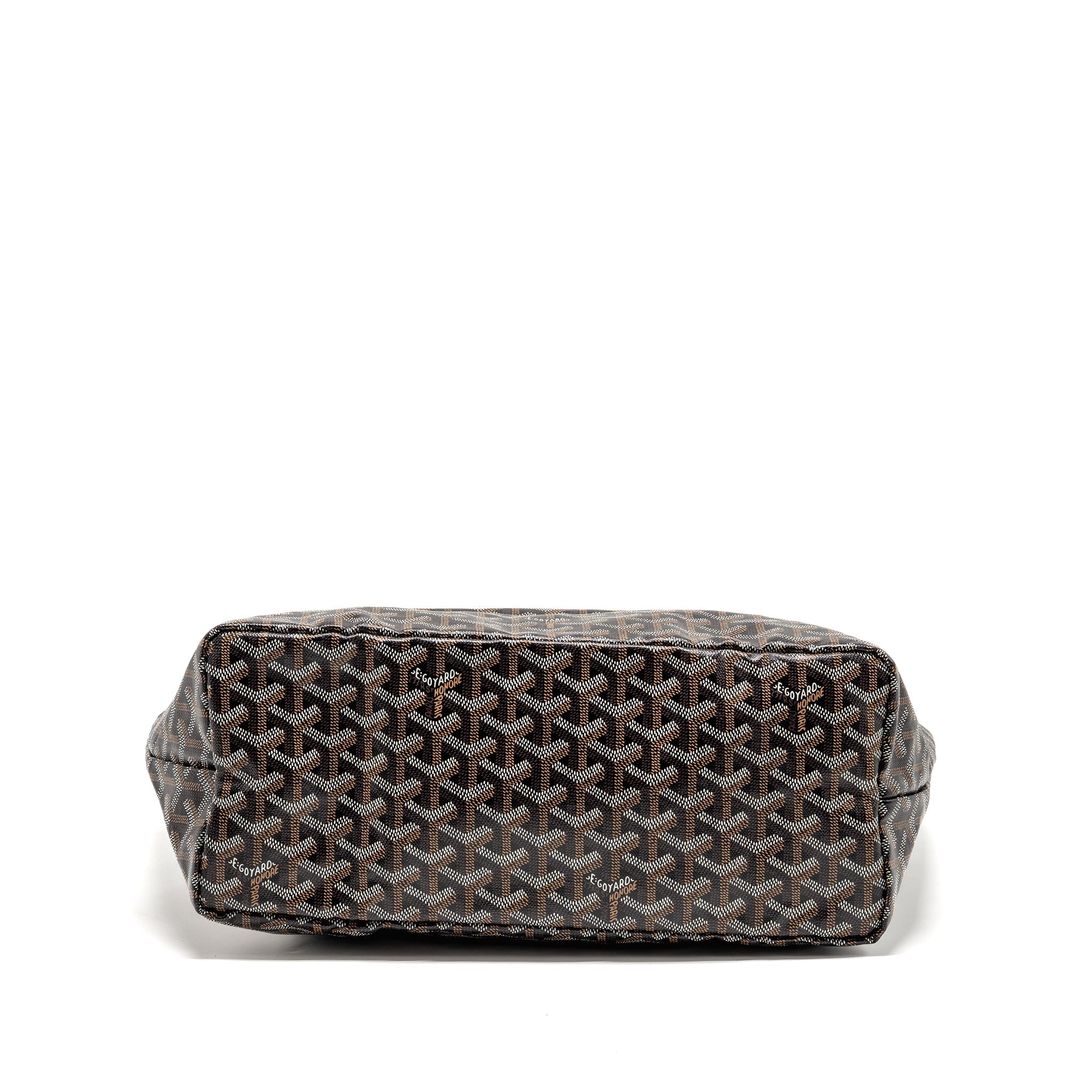 GOYARD SAINT LOUIS PM TOTE GOYARDINE CANVAS/CALFSKIN BLACK SHW