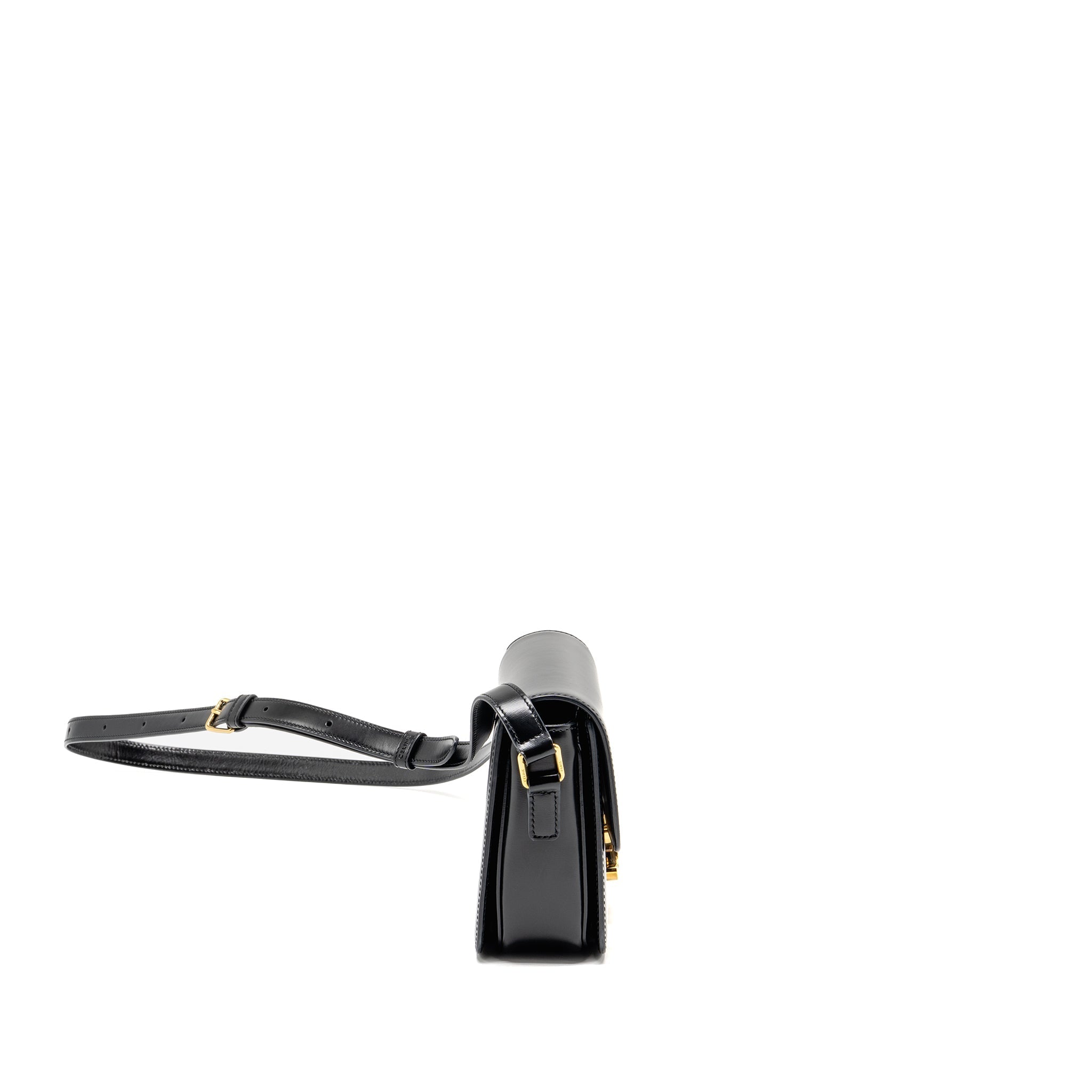 CELINE TEEN TRIOMPHE BAG SHINY CALFSKIN BLACK GHW