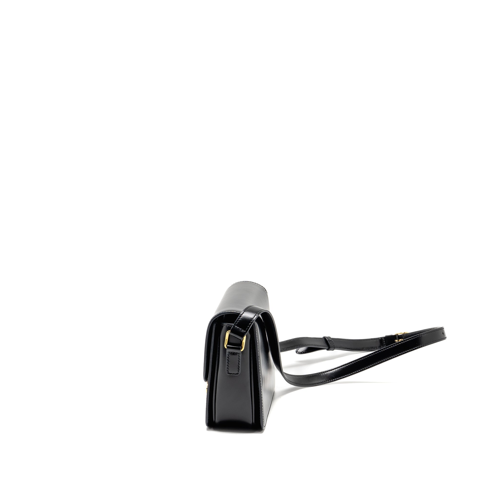 CELINE TEEN TRIOMPHE BAG SHINY CALFSKIN BLACK GHW