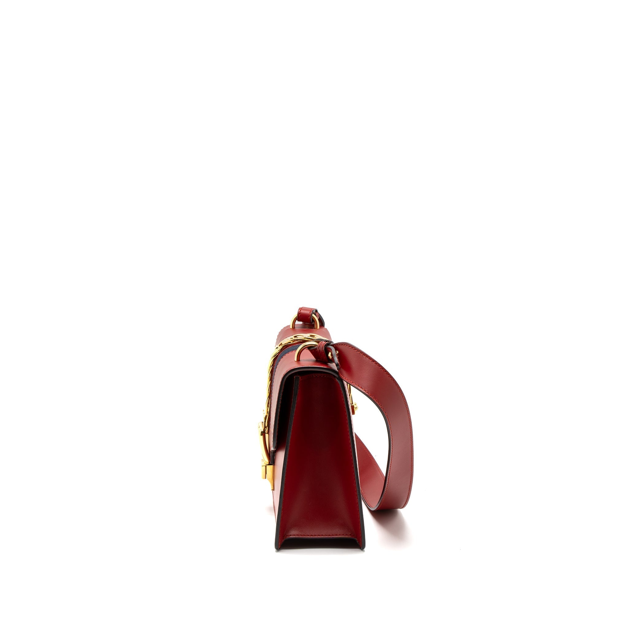 GUCCI SMALL SYLVIE BAG CALFSKIN RED GHW