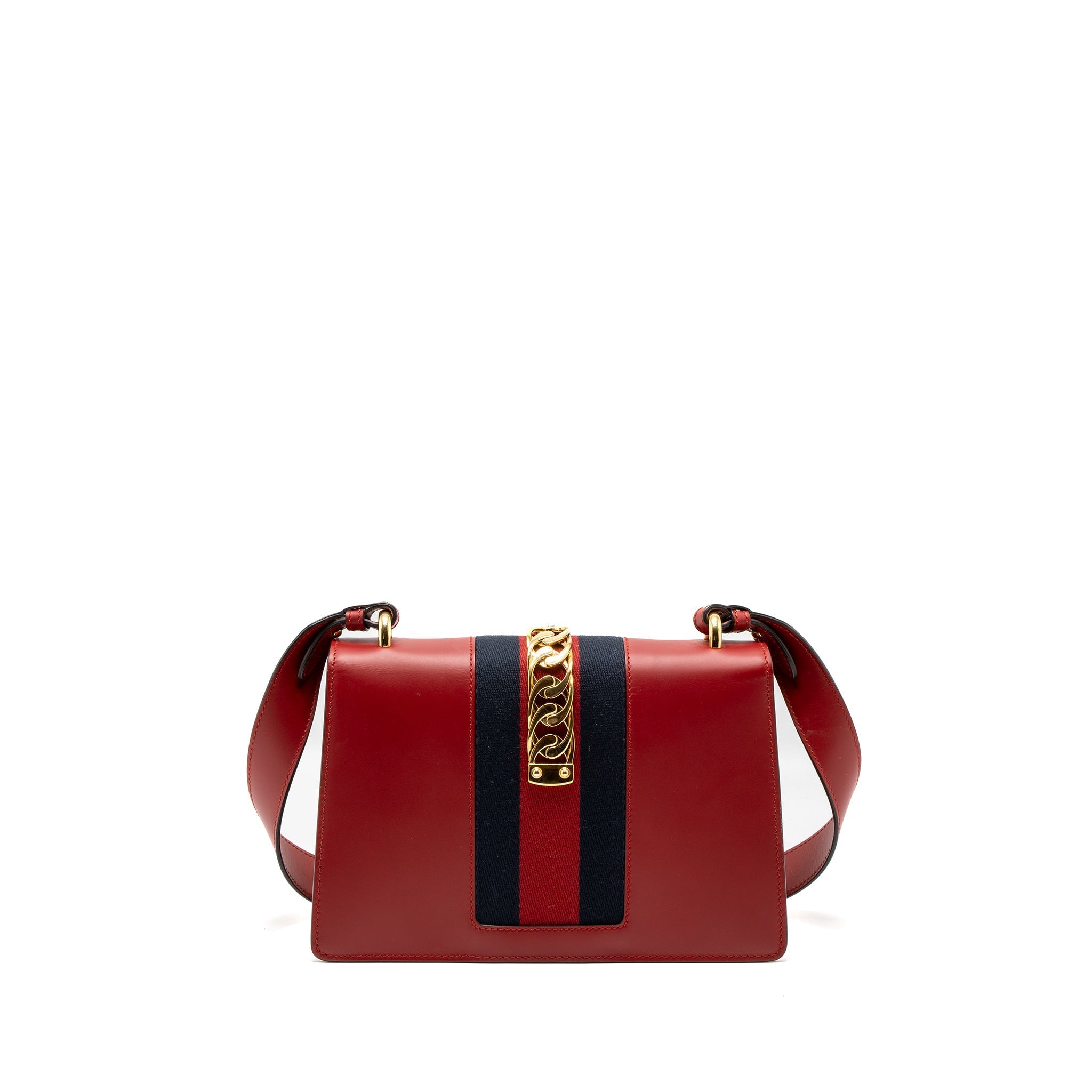 GUCCI SMALL SYLVIE BAG CALFSKIN RED GHW