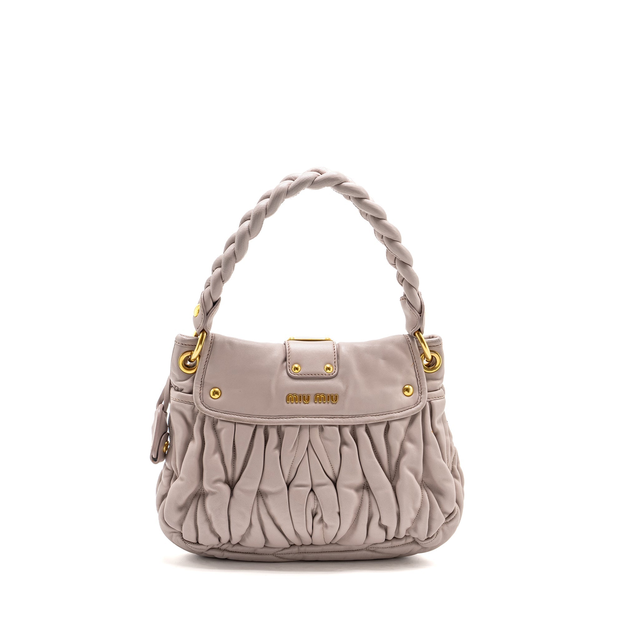 MIU MIU SACCA CON MATELASSE HANDBAG LEATHER LIGHT PURPLE GHW