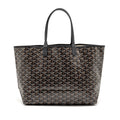 GOYARD SAINT LOUIS PM TOTE GOYARDINE CANVAS/CALFSKIN BLACK SHW
