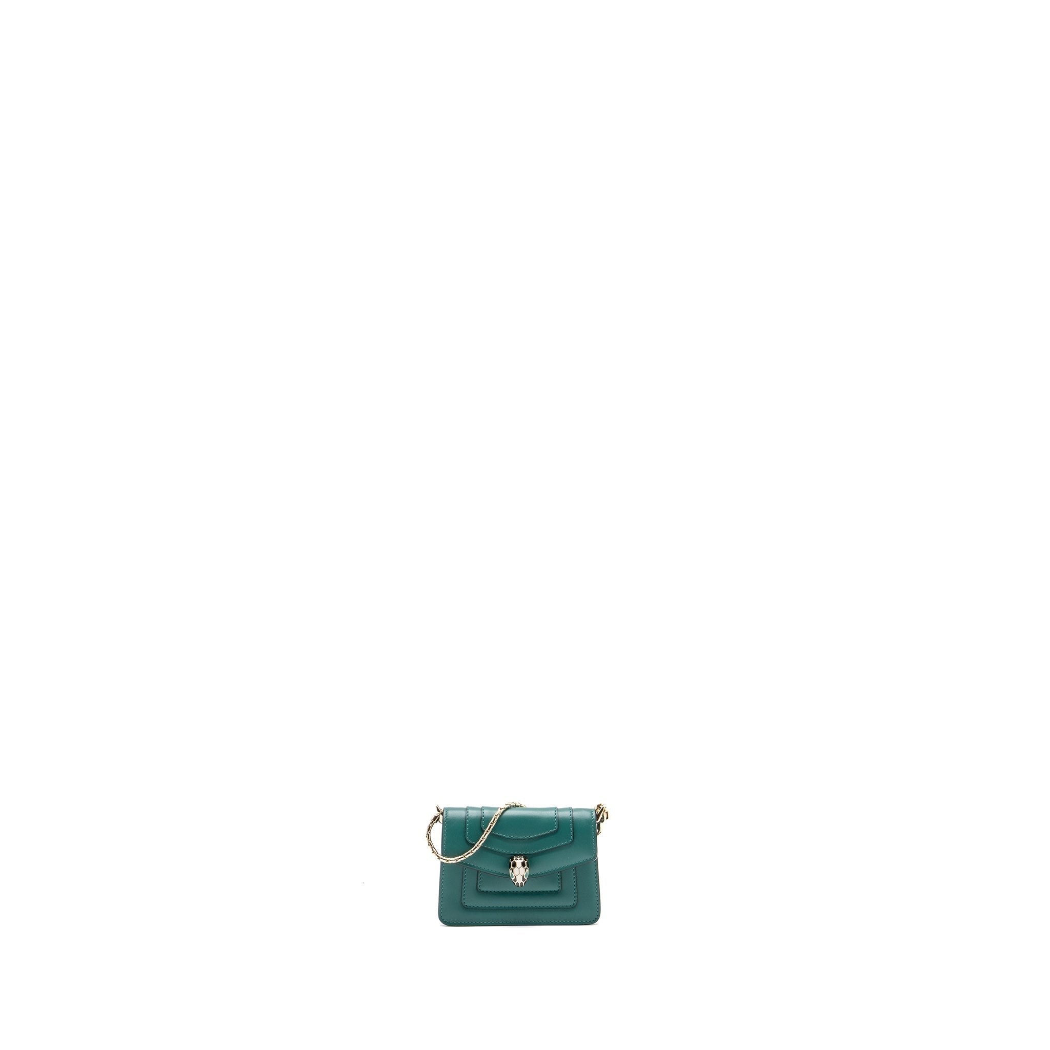 BVLGARI SERPENTI FOREVER BAG CHARM CALFSKIN GREEN LGHW