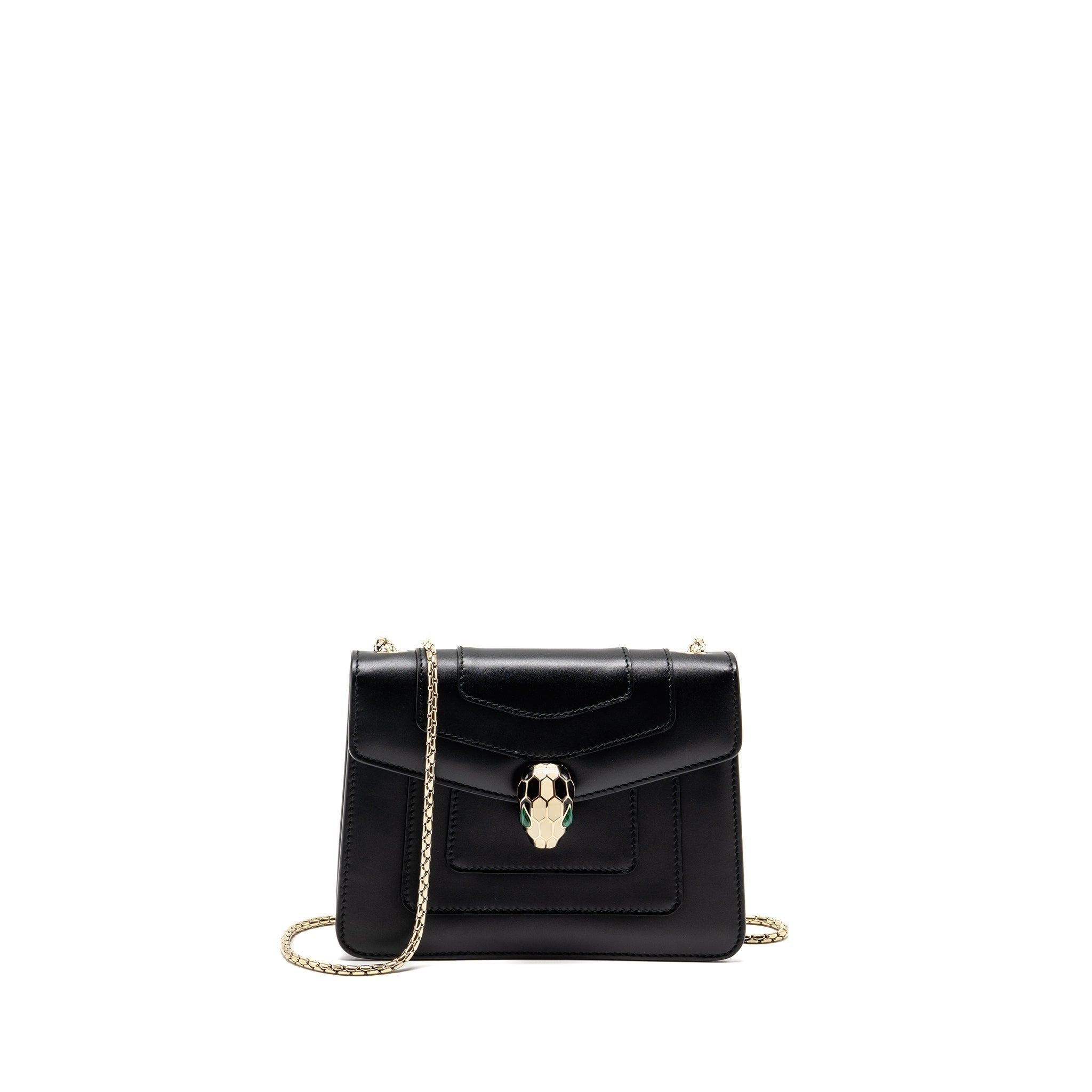 BVLGARI SERPENTI FOREVER CROSSBODY BAG CALFSKIN BLACK LGHW