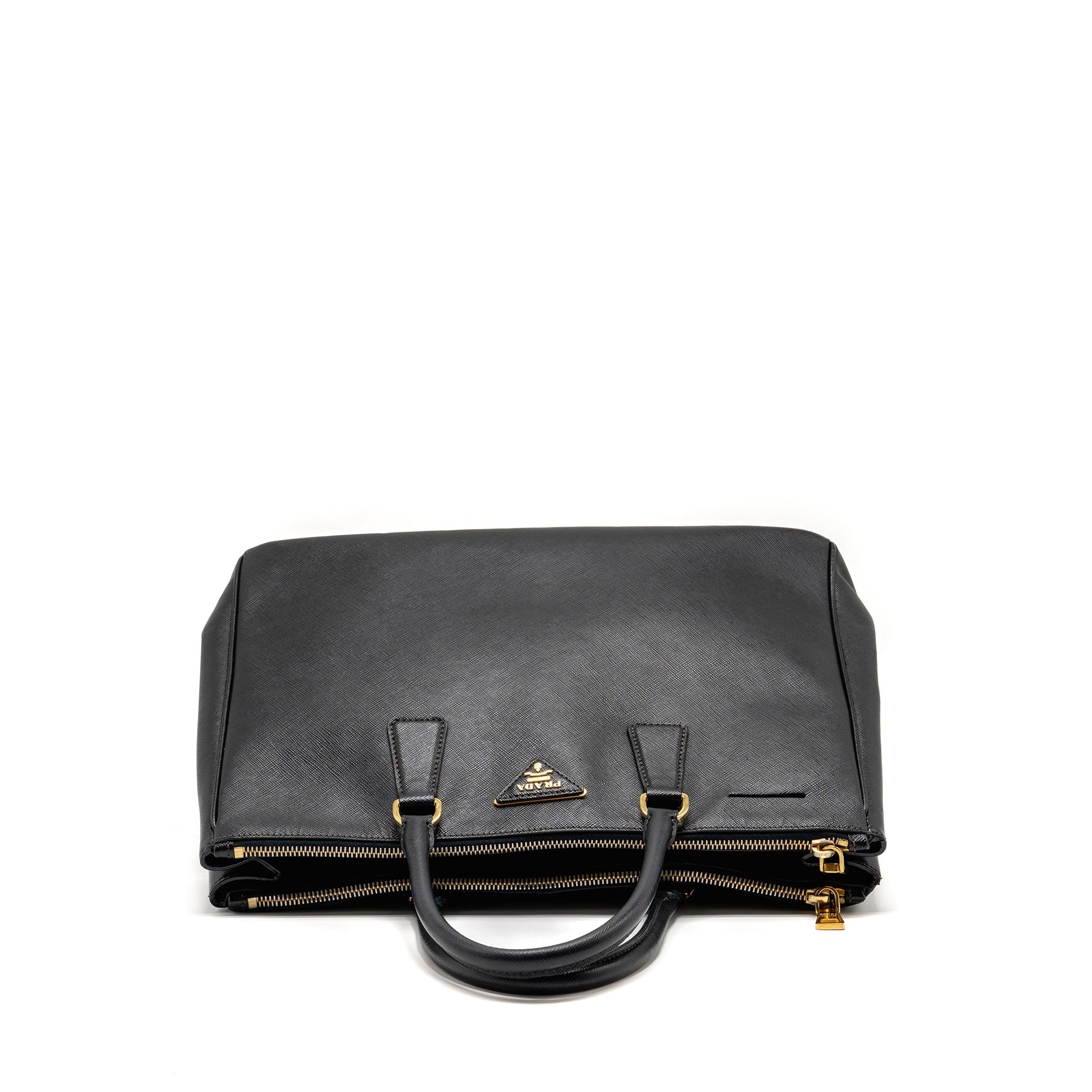 PRADA SAFFIANO TOTE BAG CALFSKIN BLACK GHW
