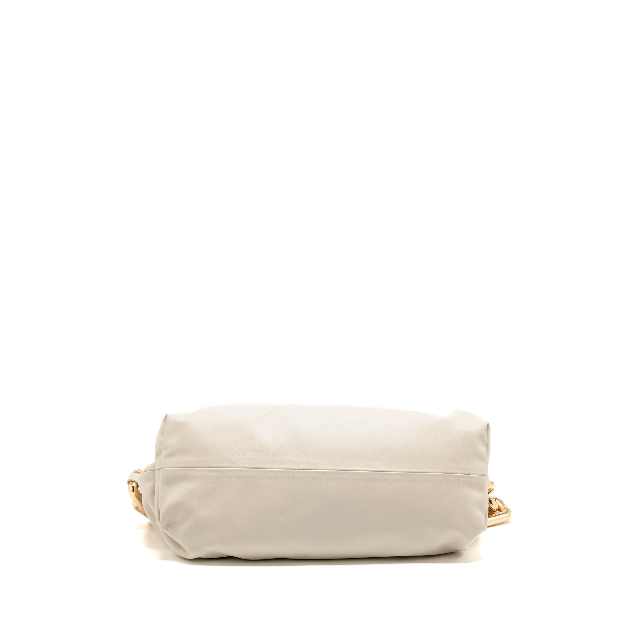BOTTEGA VENETA CHAIN POUCH BAG CALFSKIN WHITE GHW