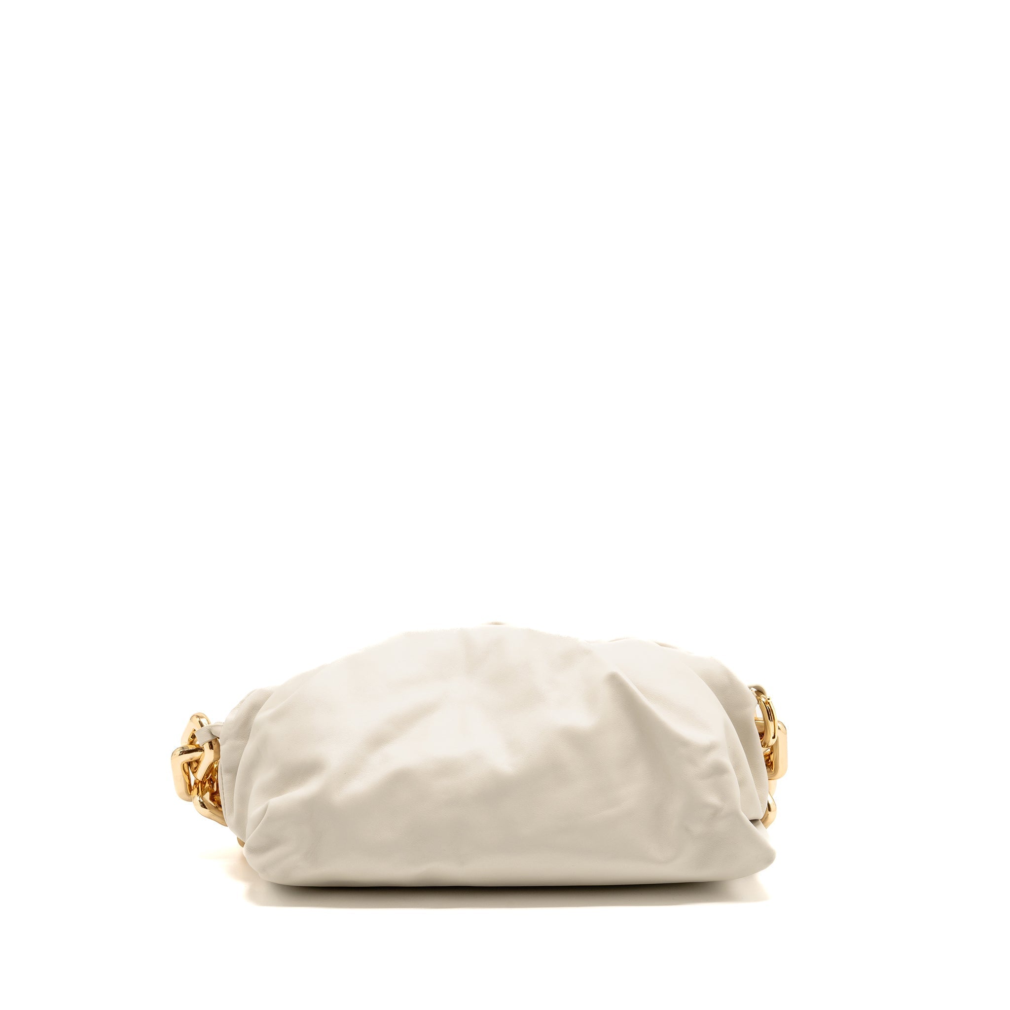 BOTTEGA VENETA CHAIN POUCH BAG CALFSKIN WHITE GHW