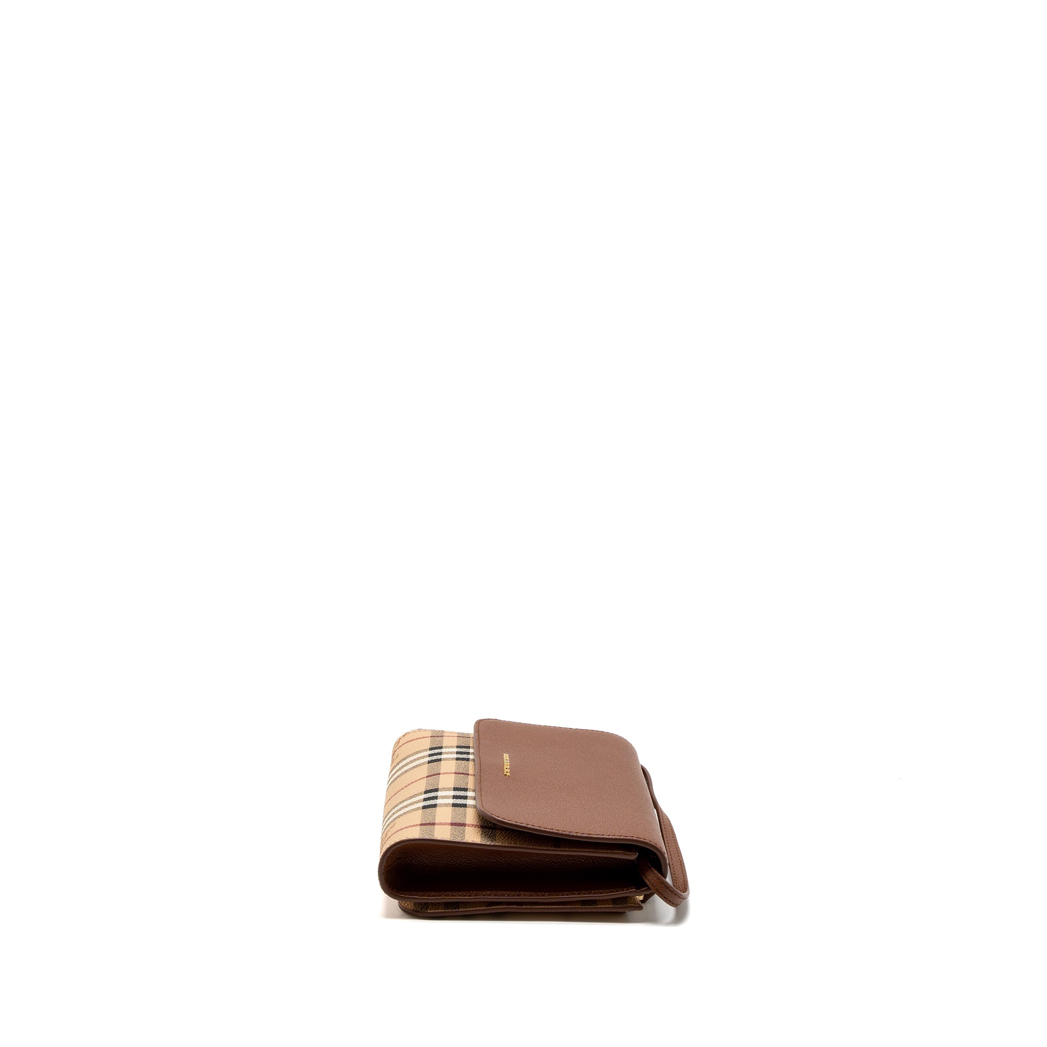 BURBERRY FLAP MESSENGER CROSSBODY BAG CALFSKIN BROWN/MULTICOLOUR GHW