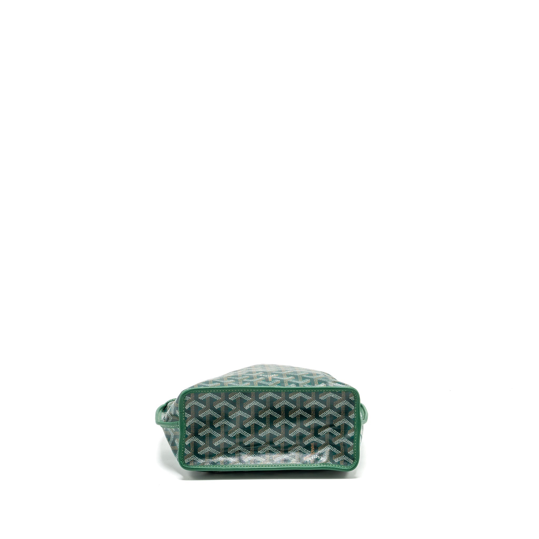 GOYARD MINI ANJOU TOTE BAG GOYARDLINE CANVAS / LEATHER GREEN SHW