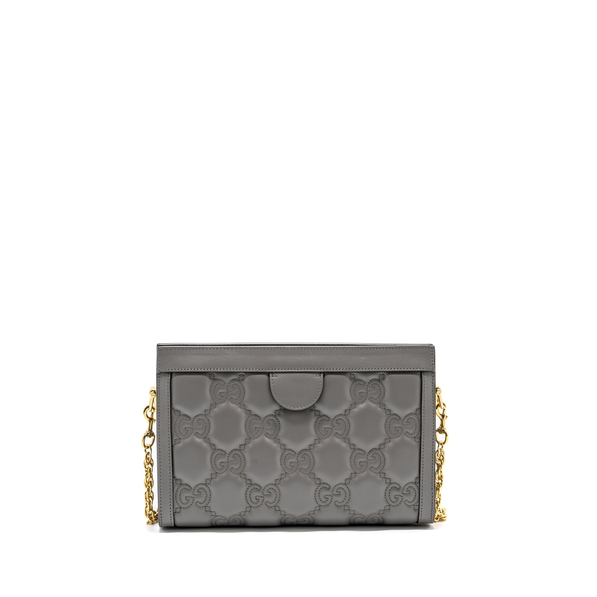 GUCCI CHAIN CROSSBODY BAG CALFSKIN GREY LGHW
