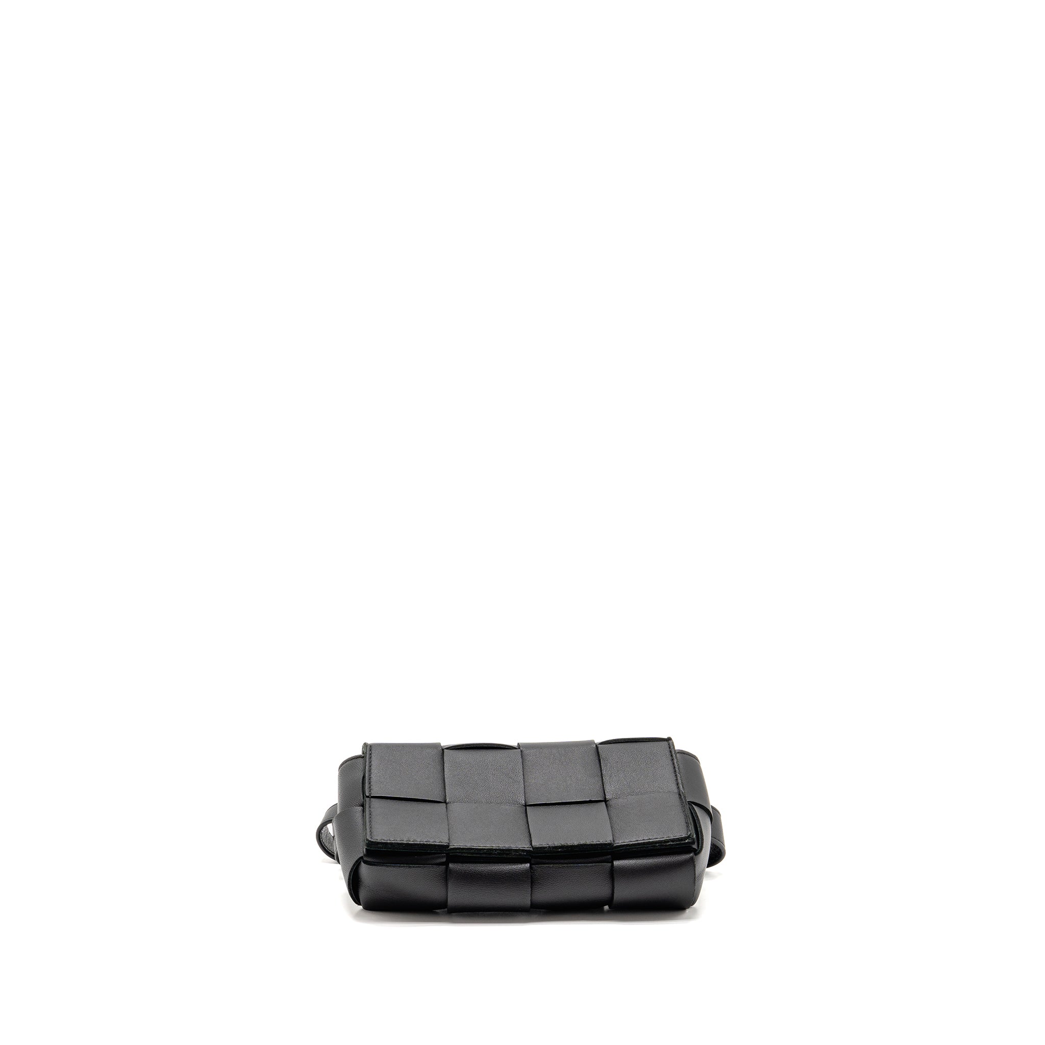 BOTTEGA VENETA CASSETTE BELT BAG LAMBSKIN BLACK GHW