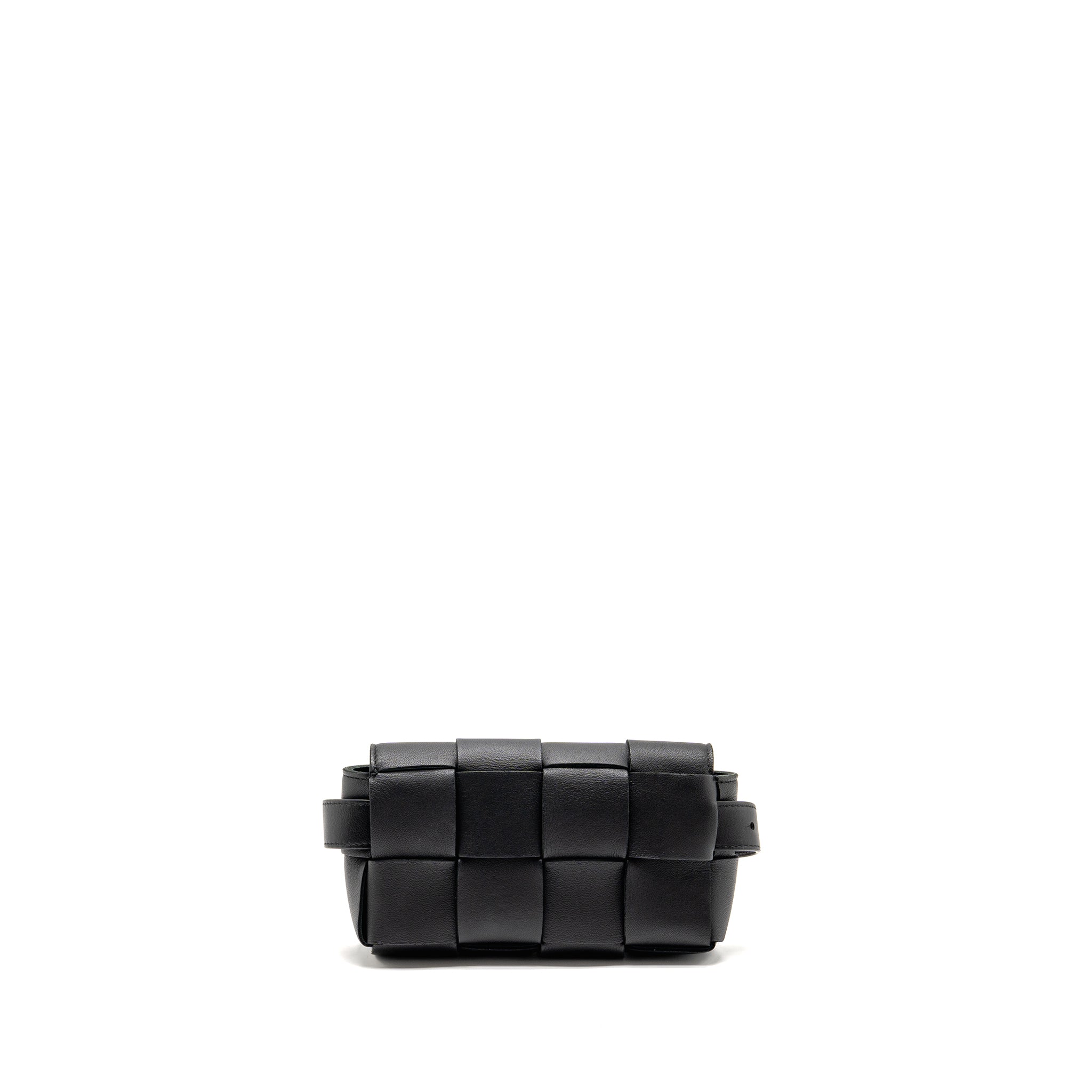 BOTTEGA VENETA CASSETTE BELT BAG LAMBSKIN BLACK GHW