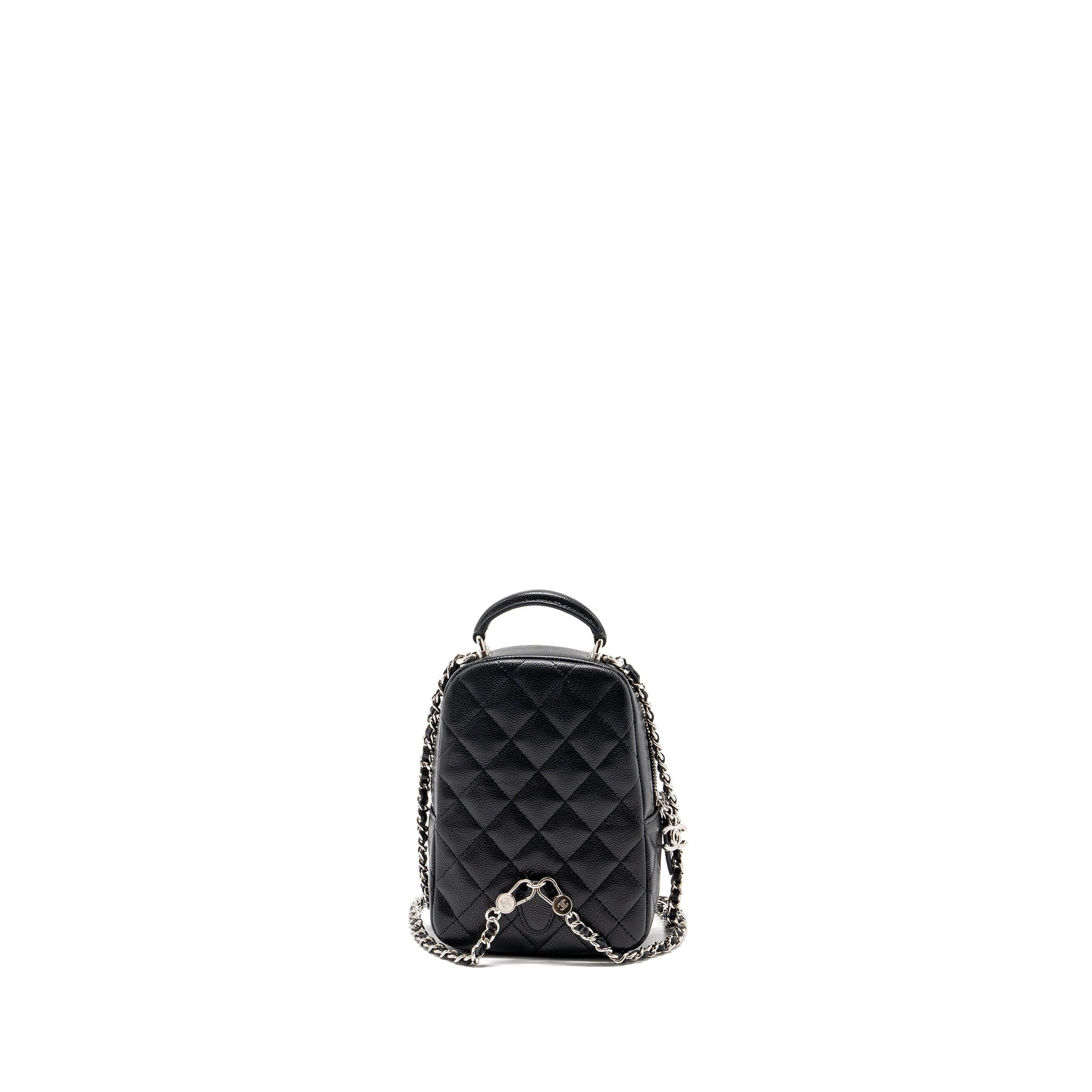 CHANEL 24C MINI BACKPACK/CROSSBODY BAG CAVIAR BLACK SHW(MICROCHIP)