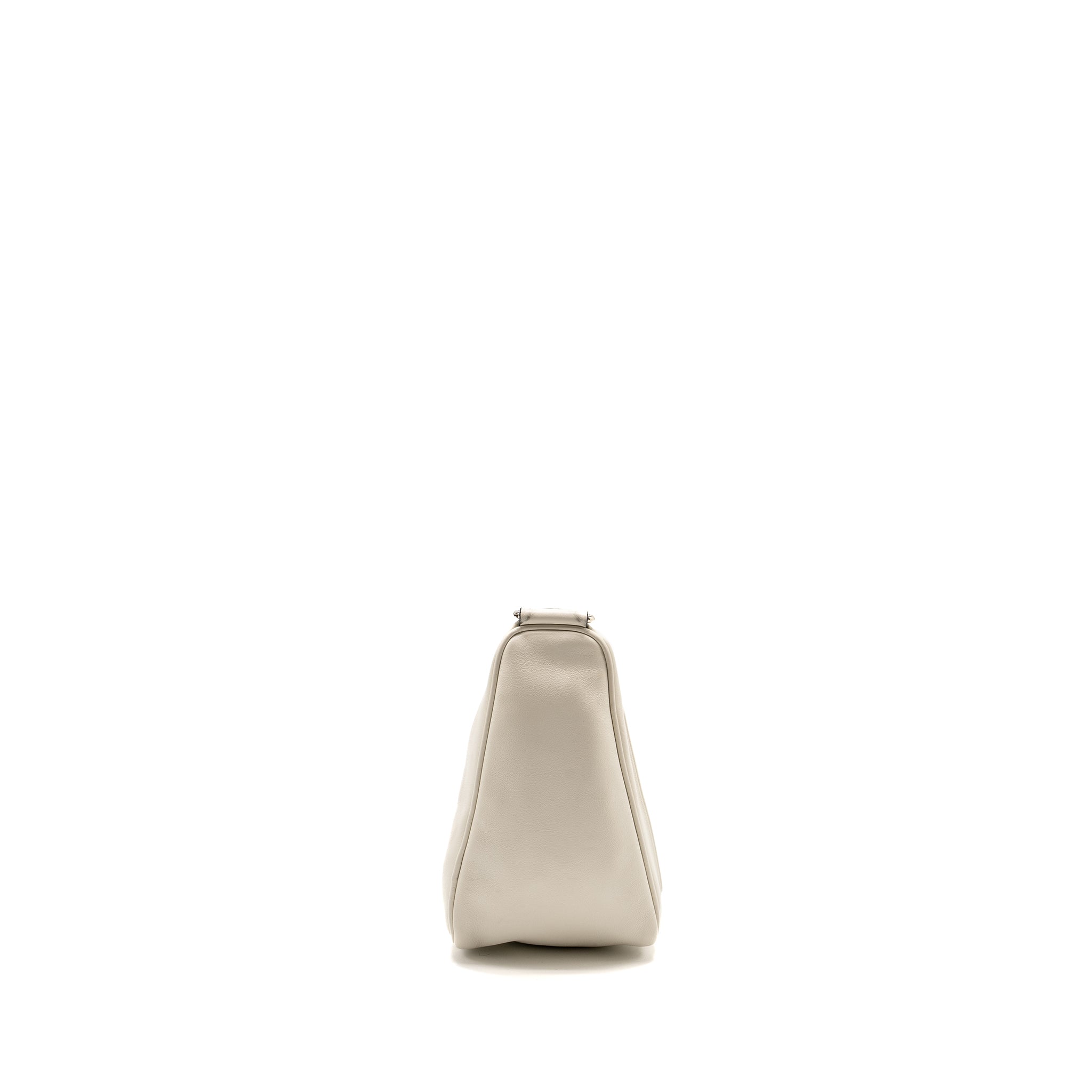 PRADA TRIANGLE SHOULDER BAG LEATHER WHITE SHW