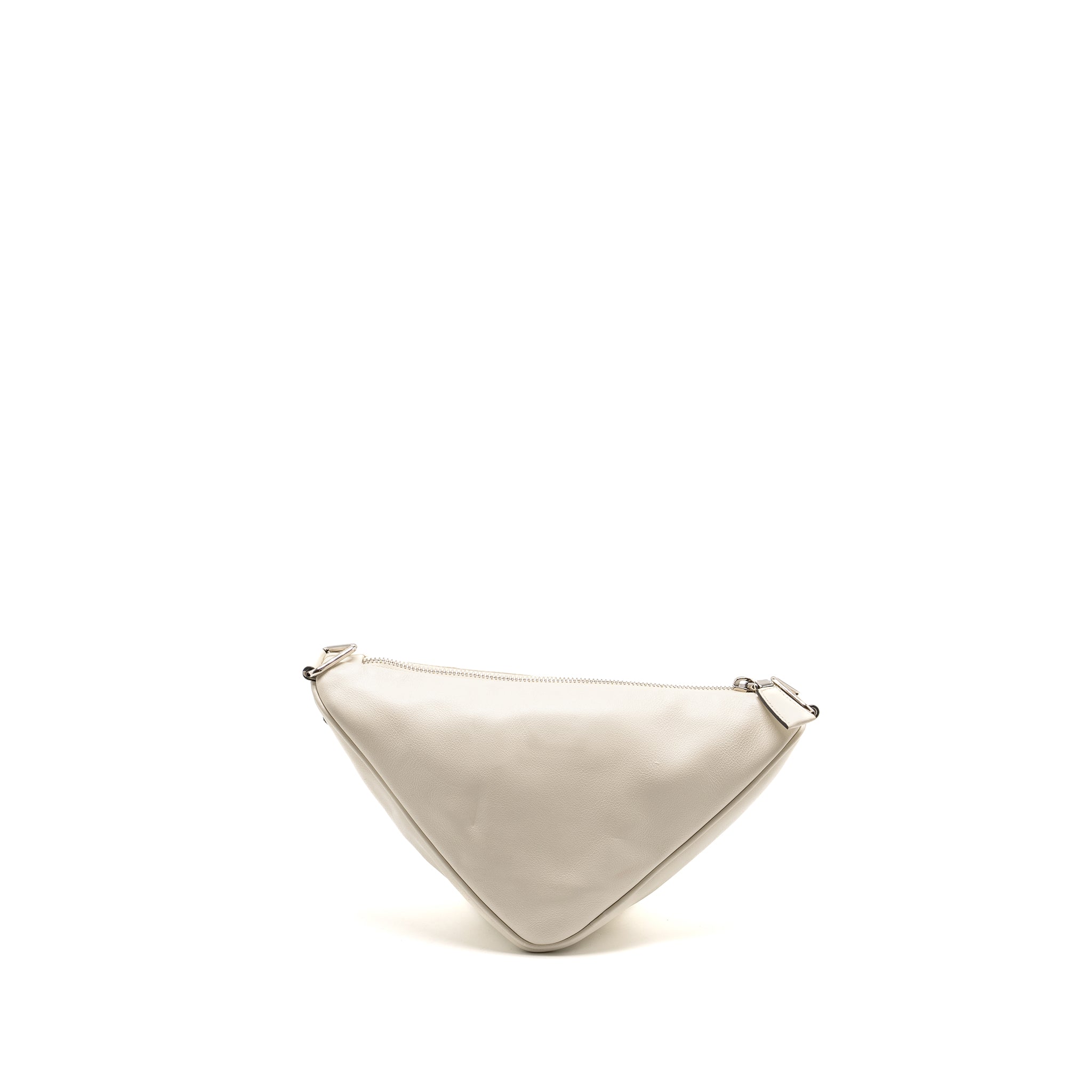PRADA TRIANGLE SHOULDER BAG LEATHER WHITE SHW