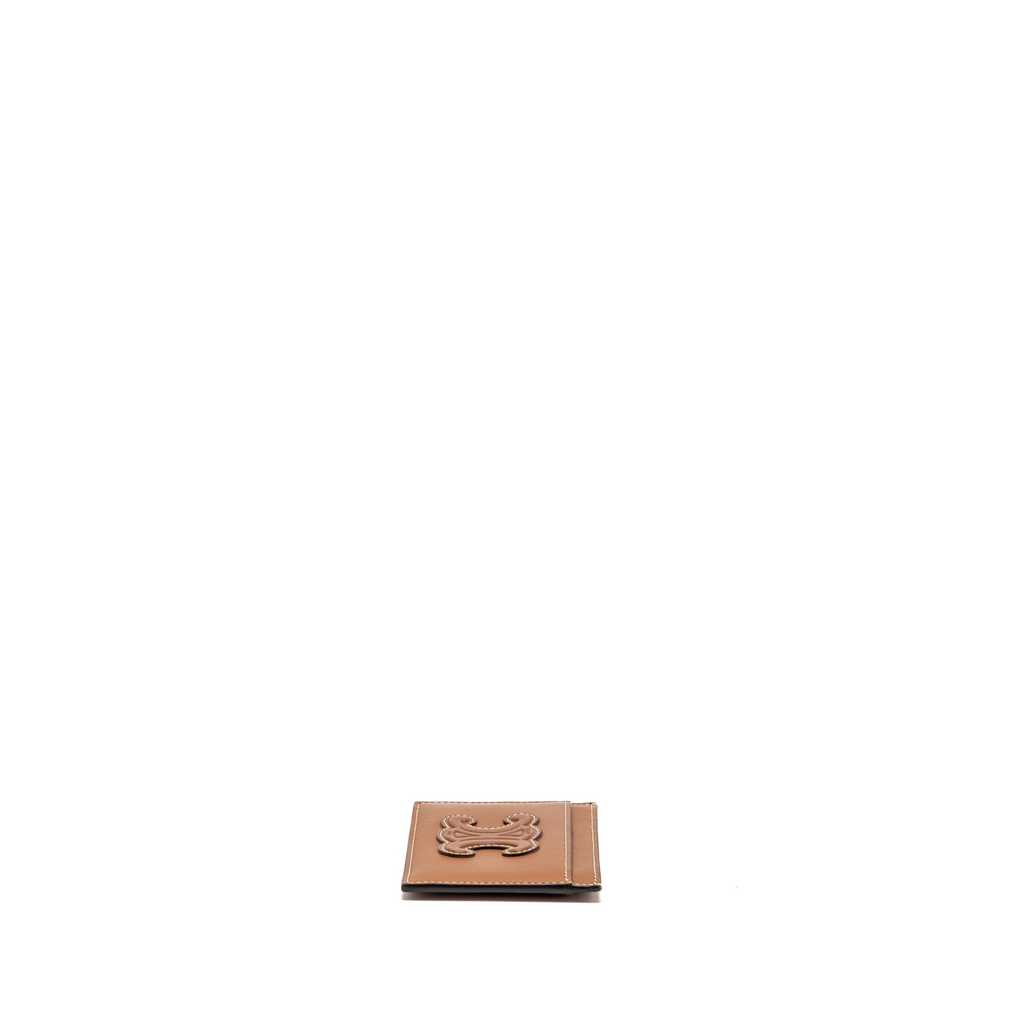 CELINE CARD HOLDER SMOOTH LAMBSKIN TAN