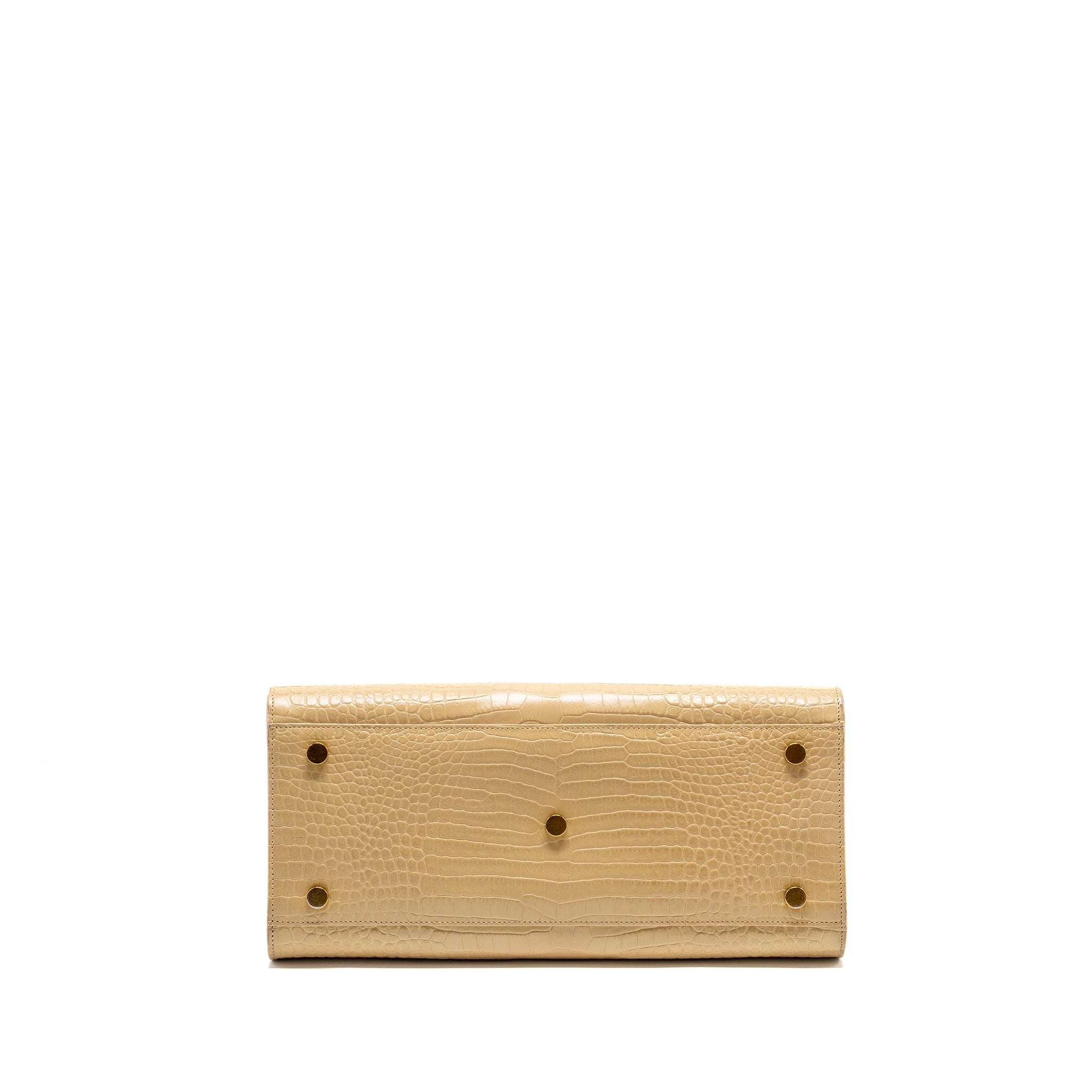 SAINT LAURENT /YSL SAC DE JOUR CROC-EMBOSSED CALFSKIN BEIGE GHW