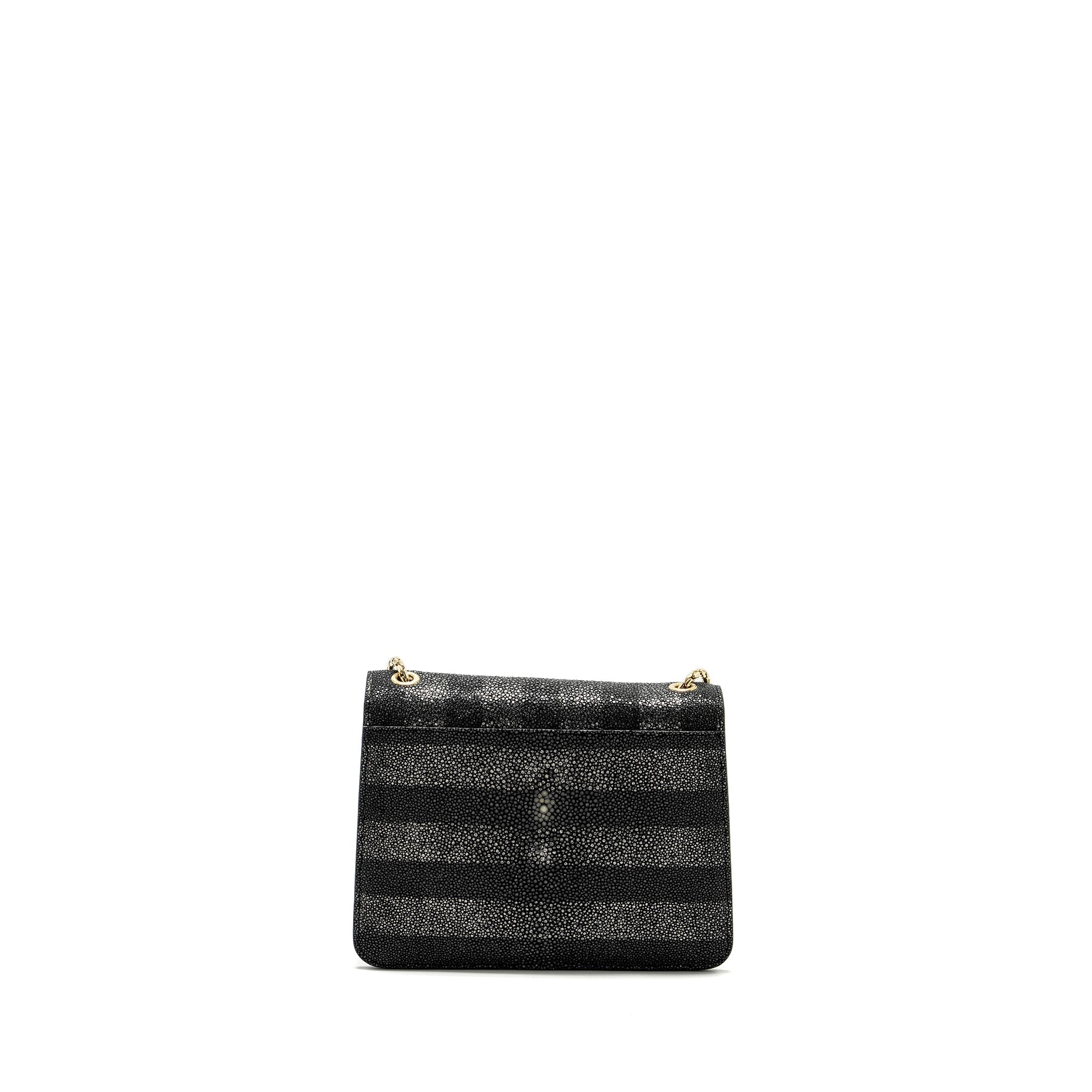 BVLGARI SERPENTI FOREVER BAG GALUCHAT BLACK/ GREY LGHW
