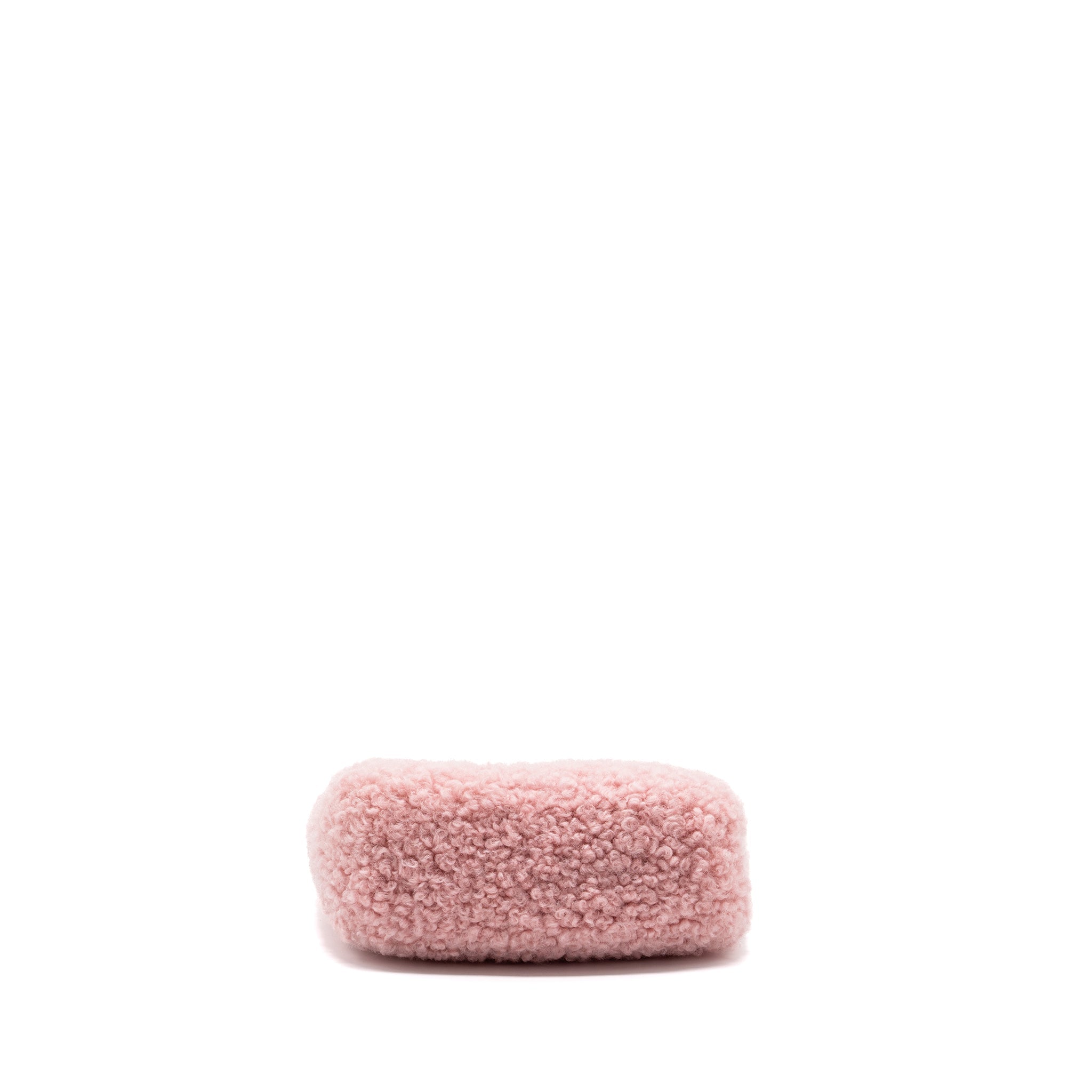MIU MIU WANDER MATELASSÉ MINI HOBO BAG SHEARLING LIGHT PINK SHW