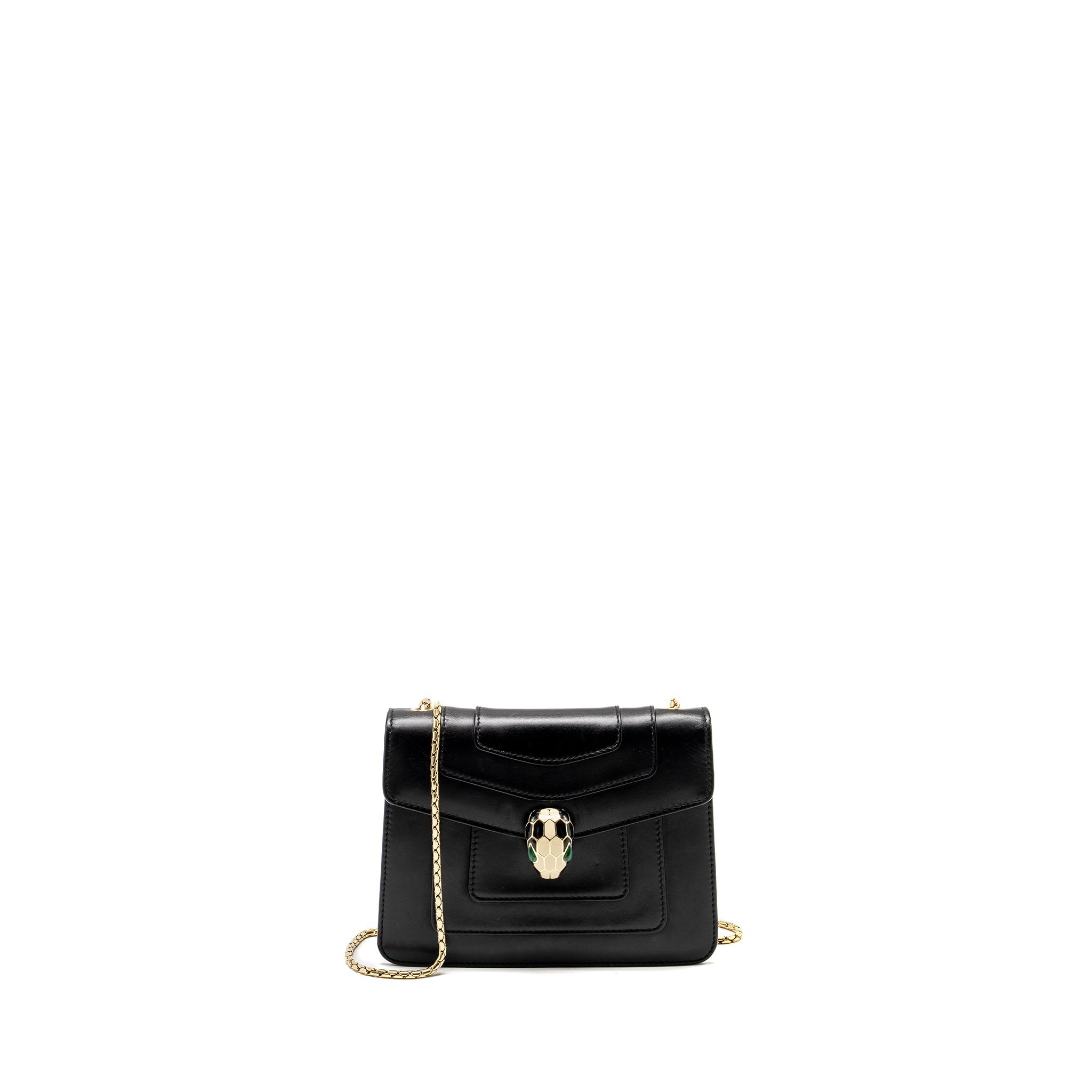 BVLGARI SERPENTI FOREVER CROSSBODY BAG CALFSKIN BLACK LGHW