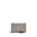 SAINT LAURENT/YSL MEDIUM KATE BAG CALFSKIN GREY SHW