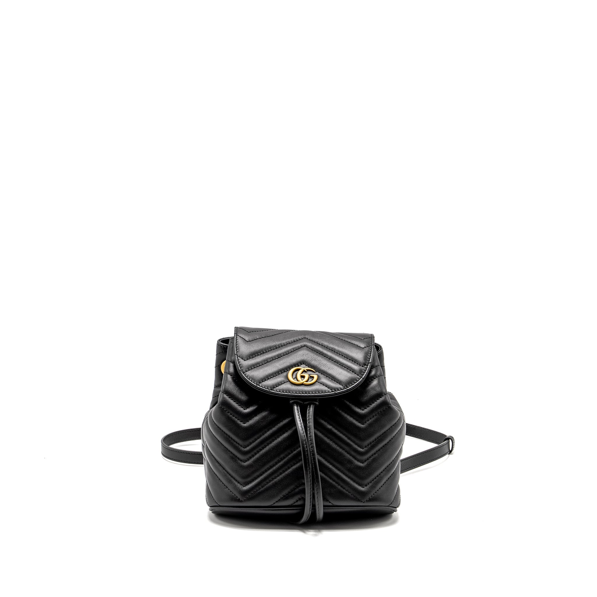 GUCCI GG MARMONT BACKPACK CALFSKIN BLACK GHW