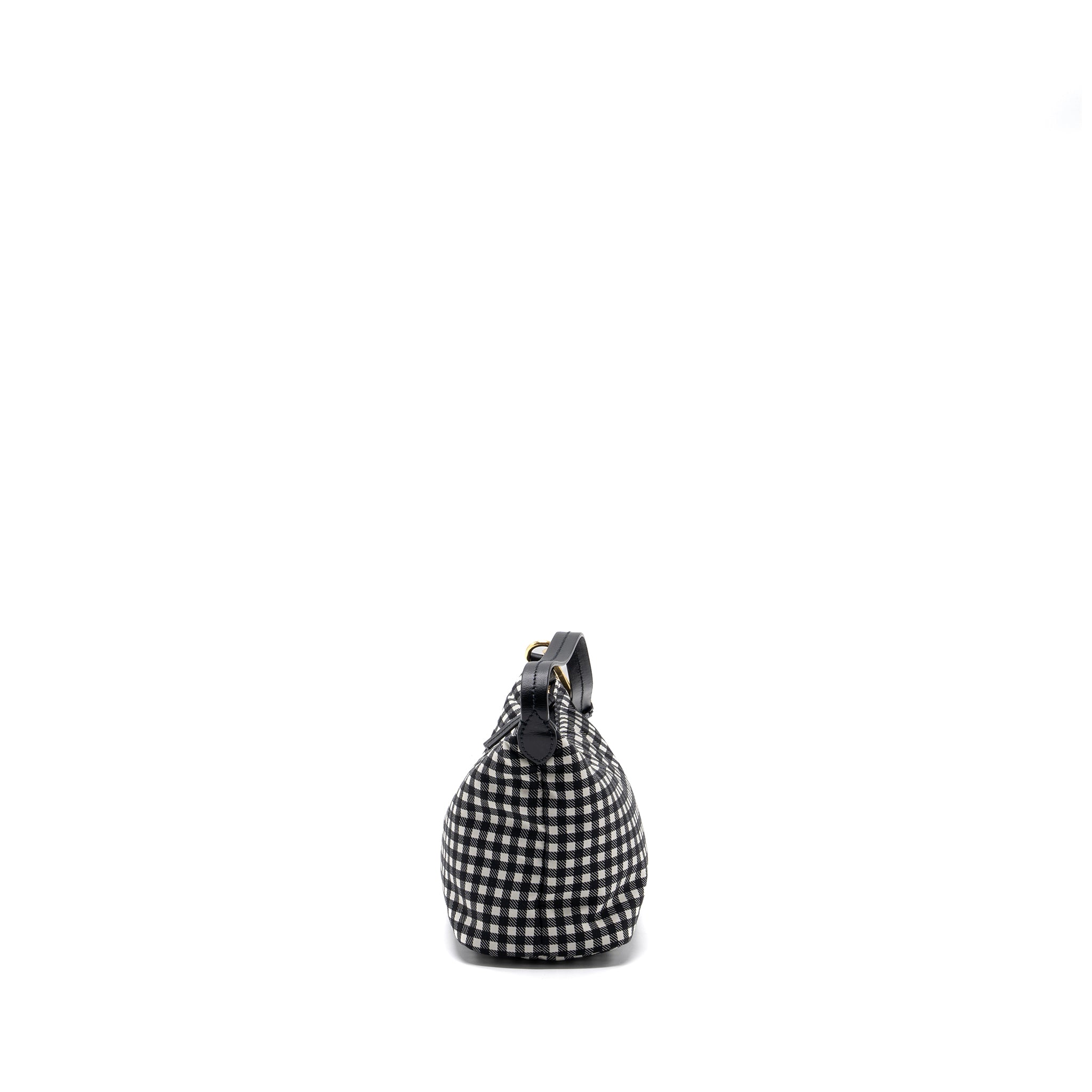 MIU MIU SPIRIT PRINTED FAILLE MINI-BAG NYLON BLACK / WHITE GHW