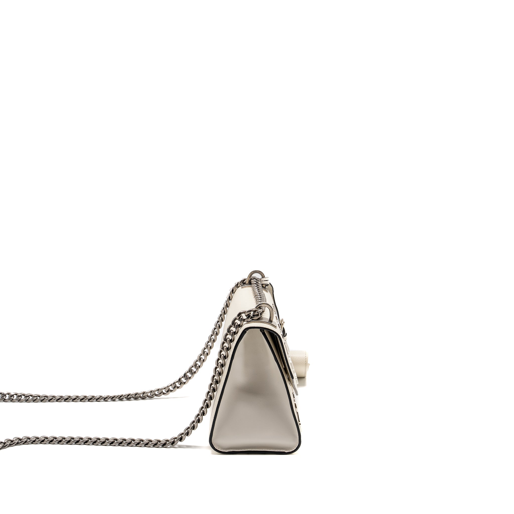 PRADA SAFFIANO ROBOT MONOCHROM CROSSBODY BAG WHITE SHW