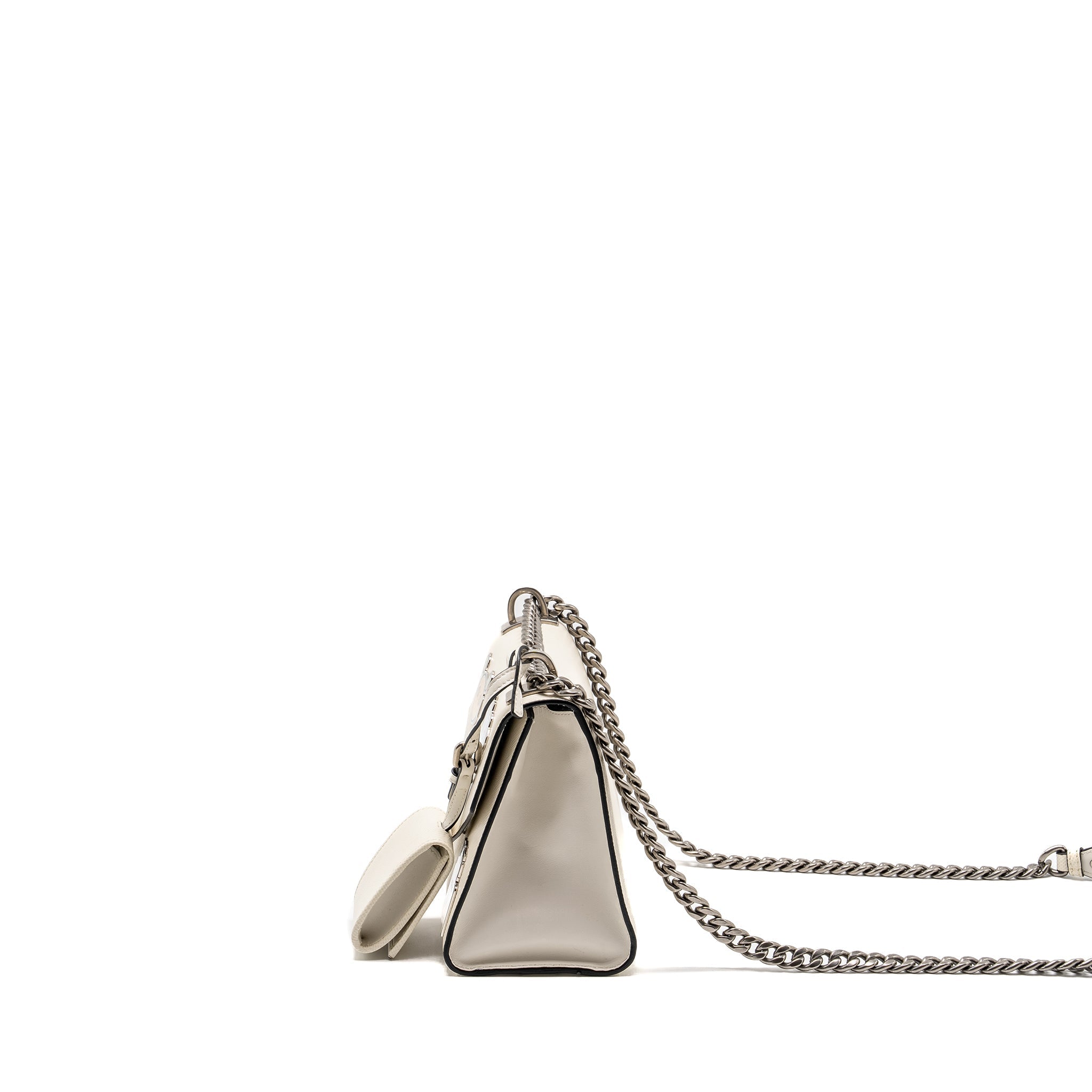 PRADA SAFFIANO ROBOT MONOCHROM CROSSBODY BAG WHITE SHW