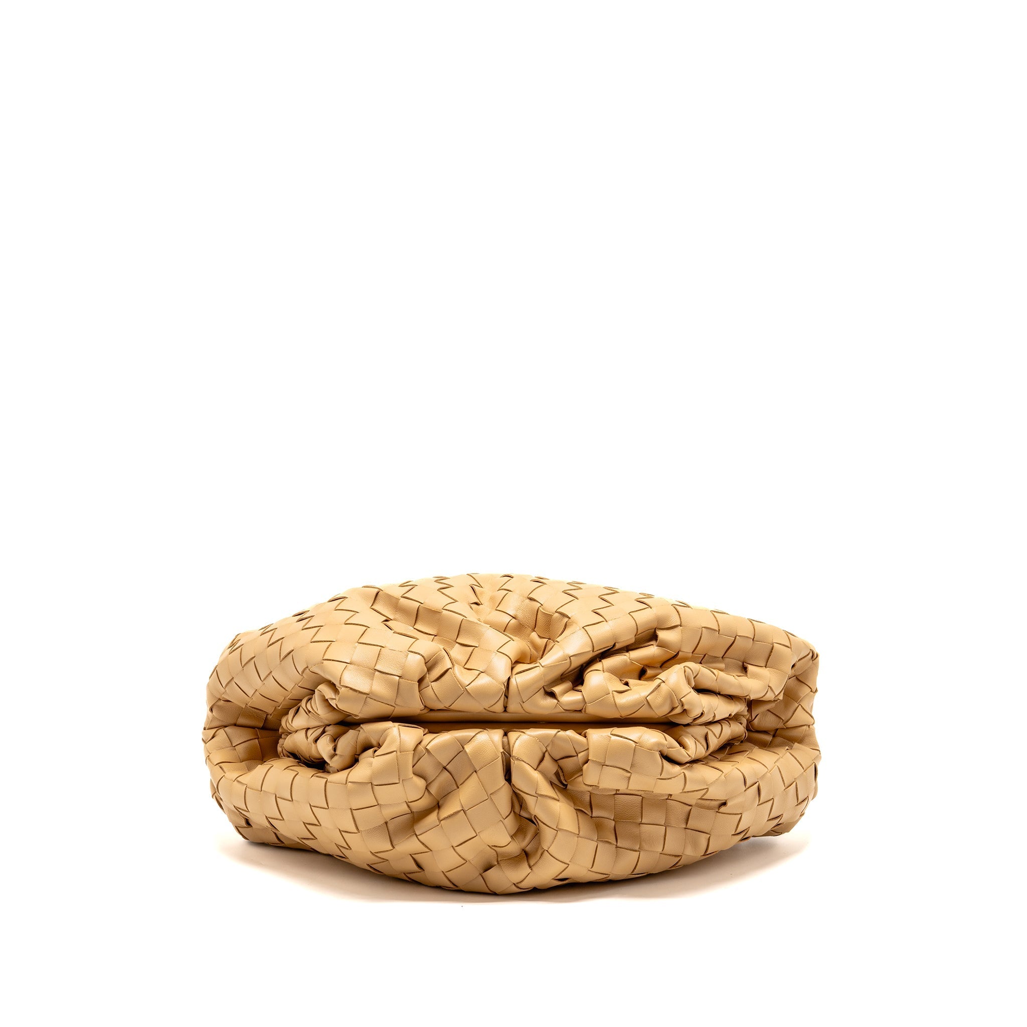 BOTTEGA VENETA POUCH INTRECCIATO LEATHER BEIGE GHW