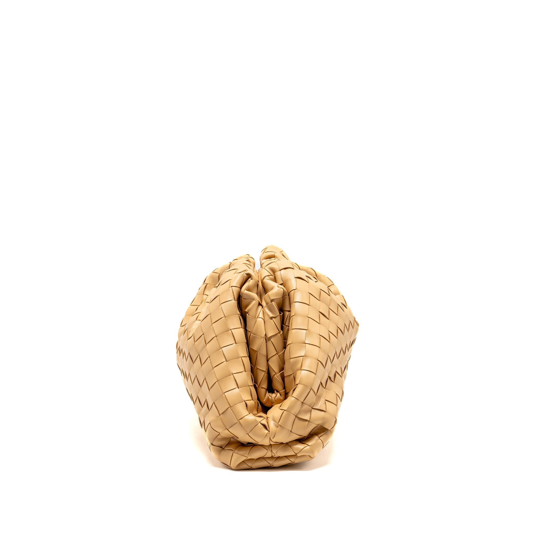 BOTTEGA VENETA POUCH INTRECCIATO LEATHER BEIGE GHW