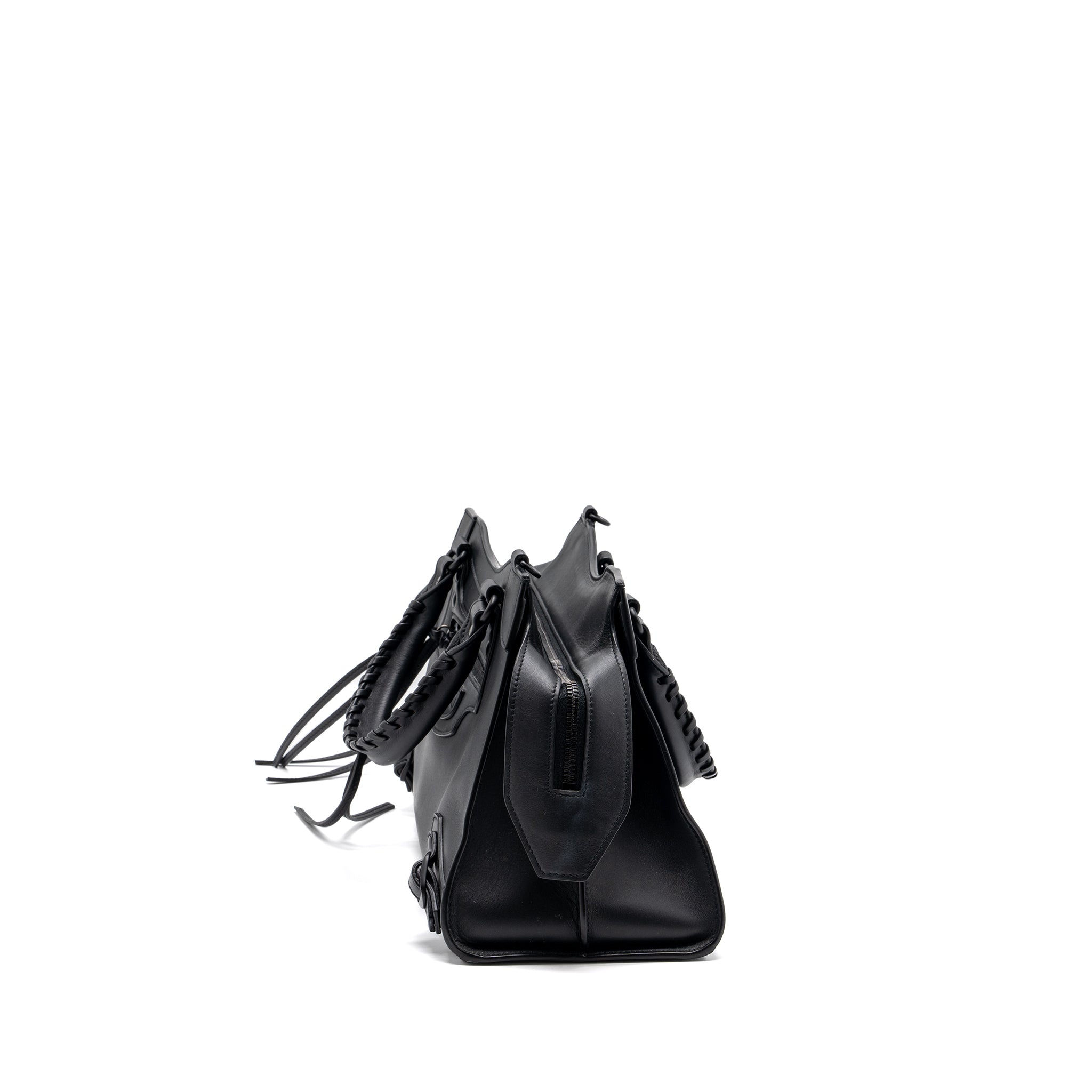 BALENCIAGA NEO CLASSIC SMALL HANDBAG CALFSKIN BLACK BLACK/RUTHENIUM HARDWARE