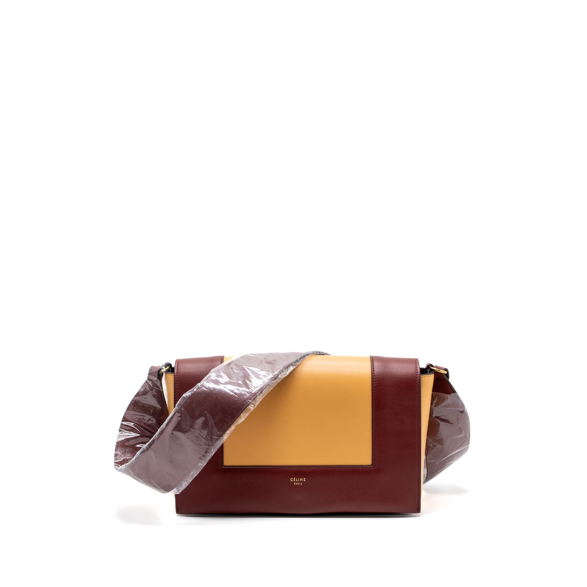 CELINE FRAME BAG CALFSKIN RUBY / APRICOT GHW