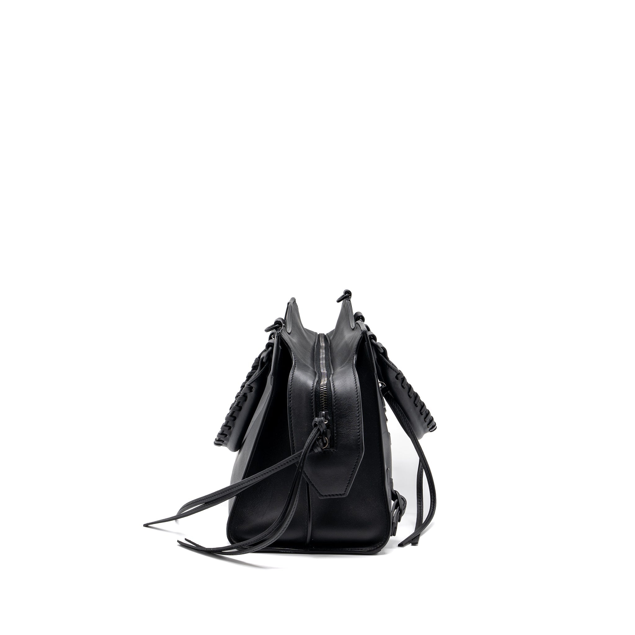 BALENCIAGA NEO CLASSIC SMALL HANDBAG CALFSKIN BLACK BLACK/RUTHENIUM HARDWARE