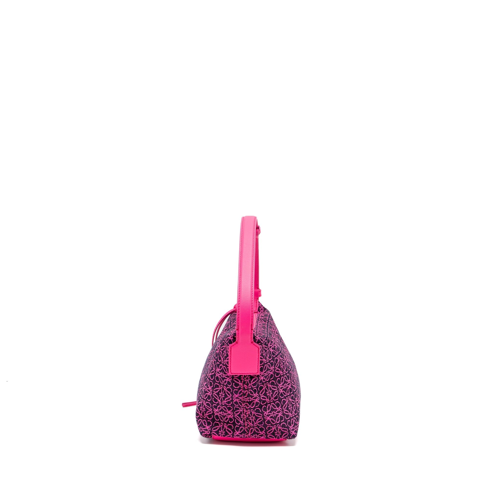 LOEWE SMALL CUBI BAG ANAGRAM JACQUARD/CALFSKIN PINK/ BLACK GHW