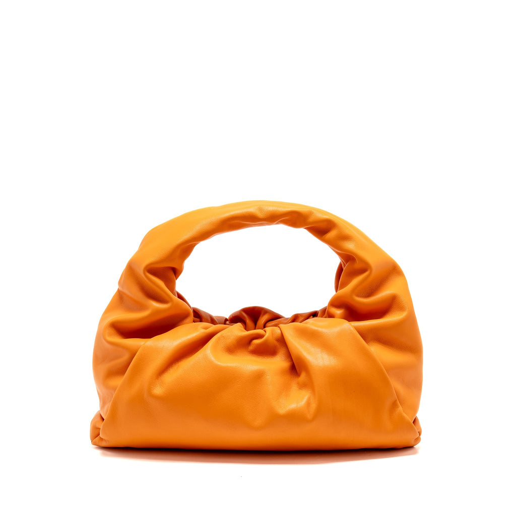 BOTTEGA VENETA SHOULDER POUCH CALFSKIN ORANGE GHW