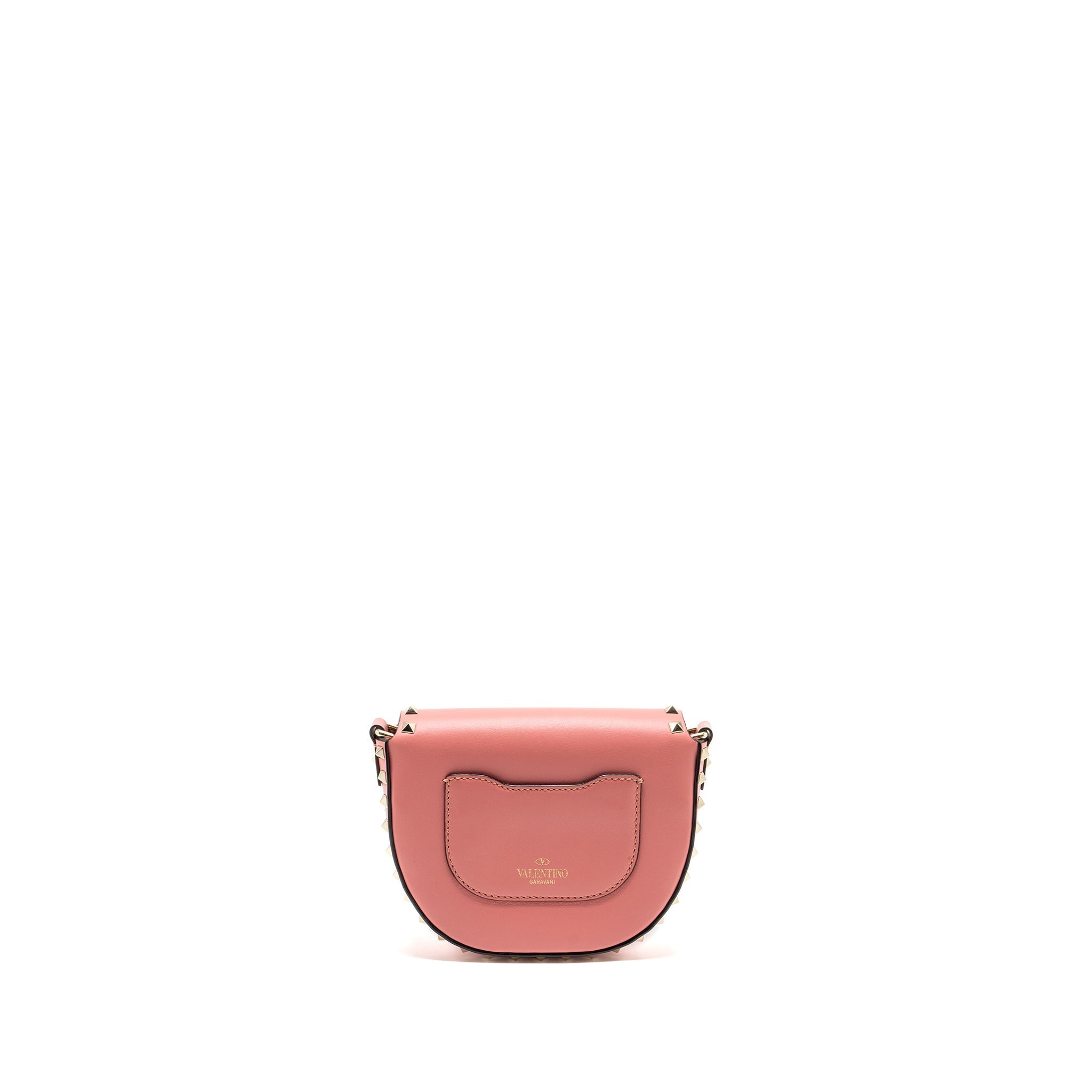 VALENTINO HALF MOON FLAP BAG CALFSKIN PINK LGHW