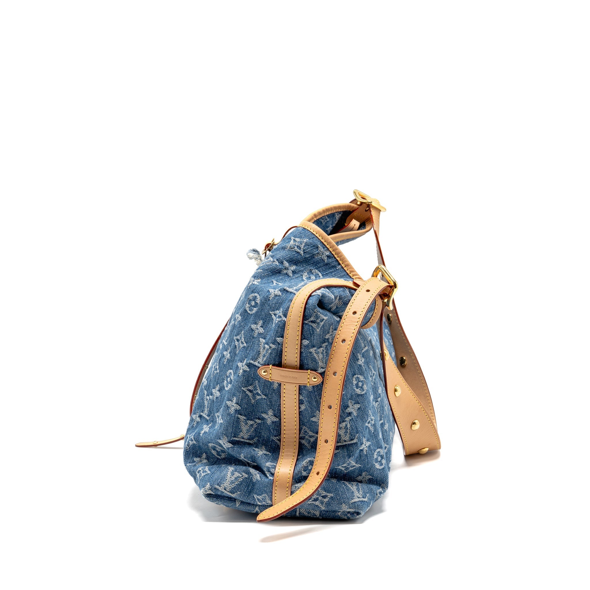 LOUIS VUITTON CARRYALL MM MONOGRAM DENIM BLUE GHW