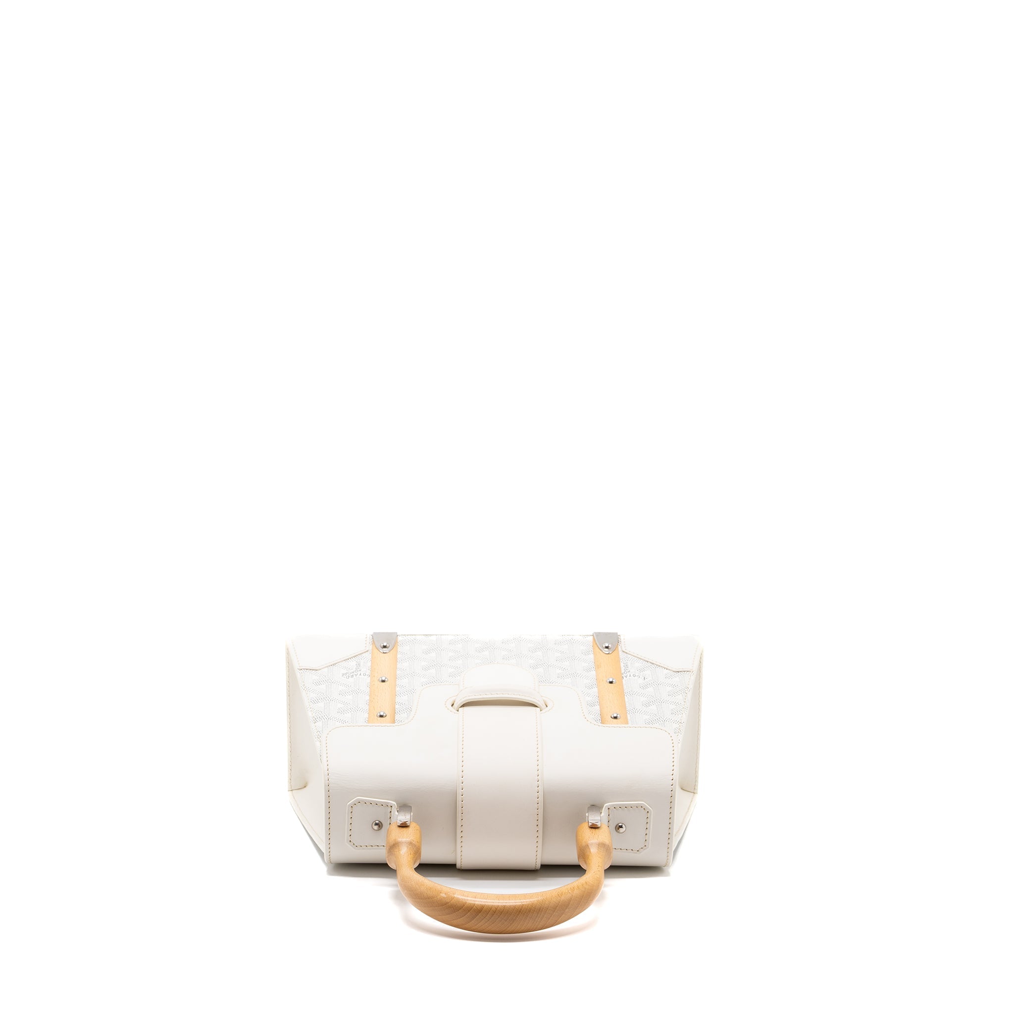 GOYARD STRUCTURE SAIGON PM BAG CANVAS / CALFSKIN WHITE SHW