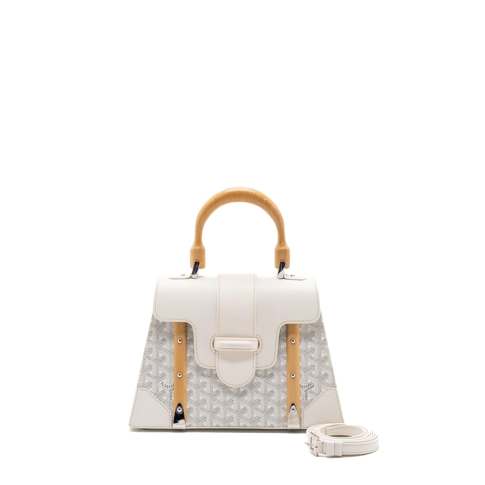 GOYARD STRUCTURE SAIGON PM BAG CANVAS / CALFSKIN WHITE SHW