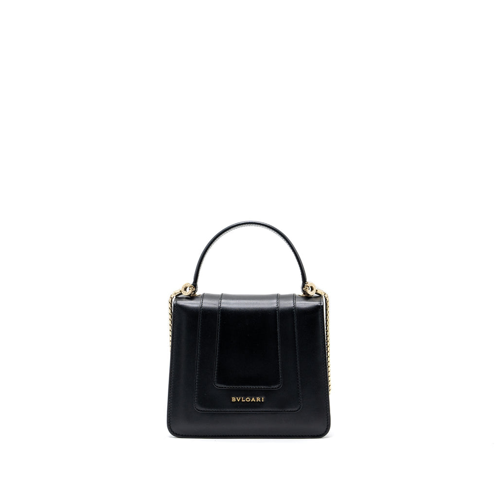 BVLGARI SERPENTI FOREVER TOP HANDLE CROSSBODY BAG LEATHER BLACK LGHW
